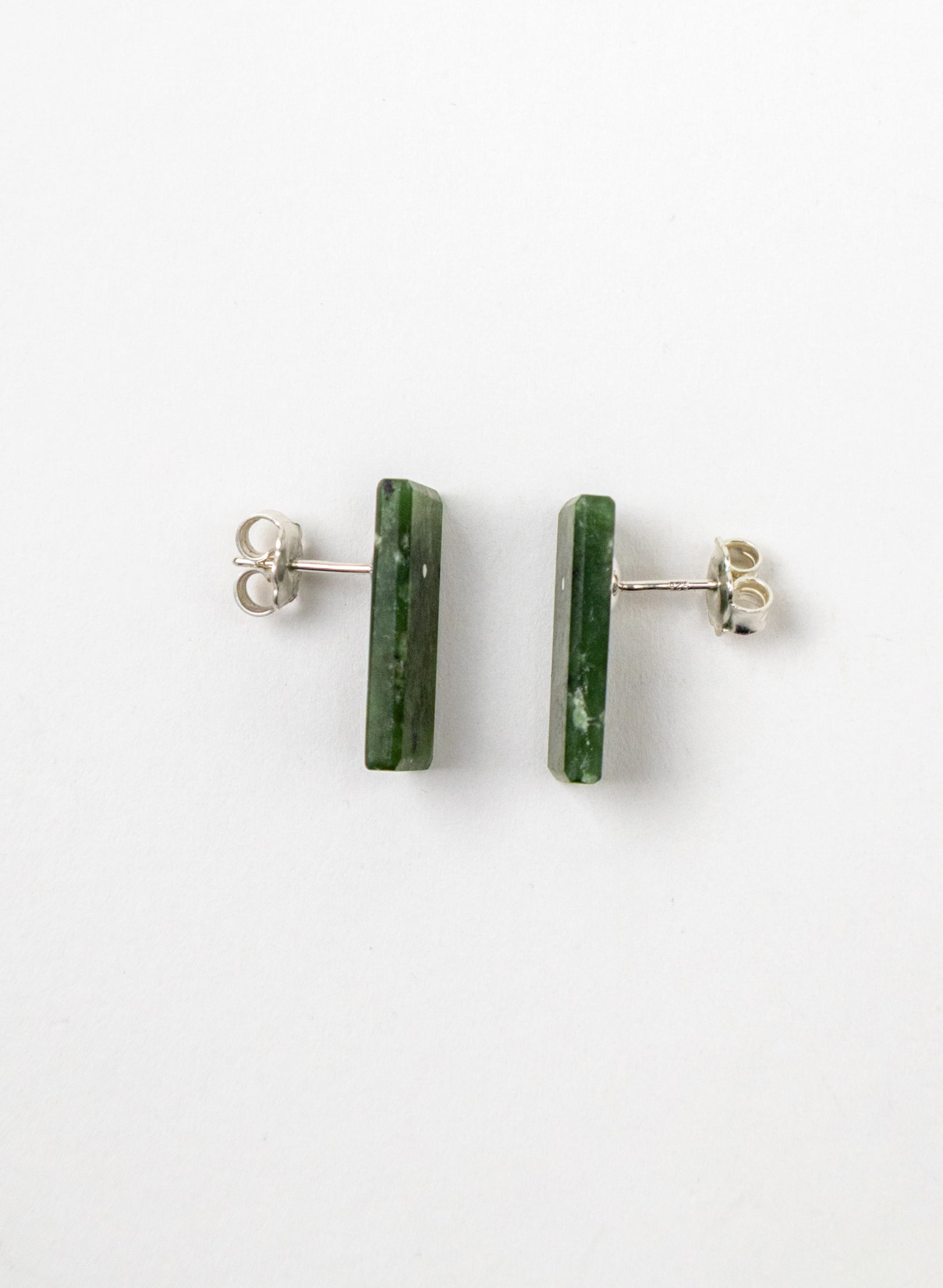 Rectangle Dot Greenstone Studs