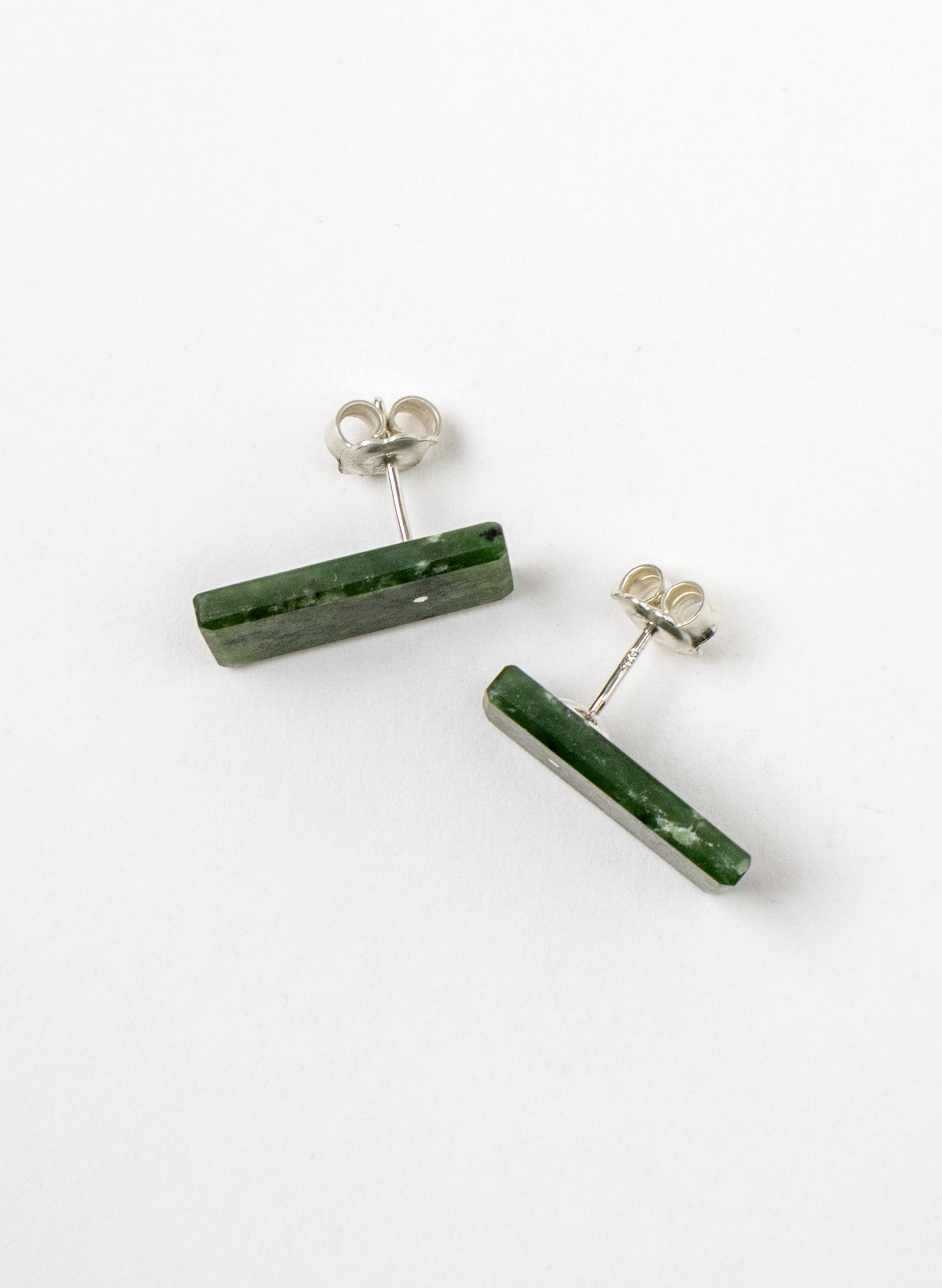 Rectangle Dot Greenstone Studs