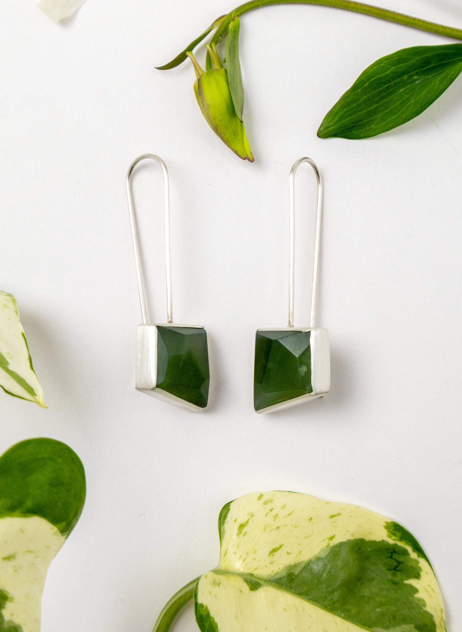 Geometric Facetted Box Earrings C