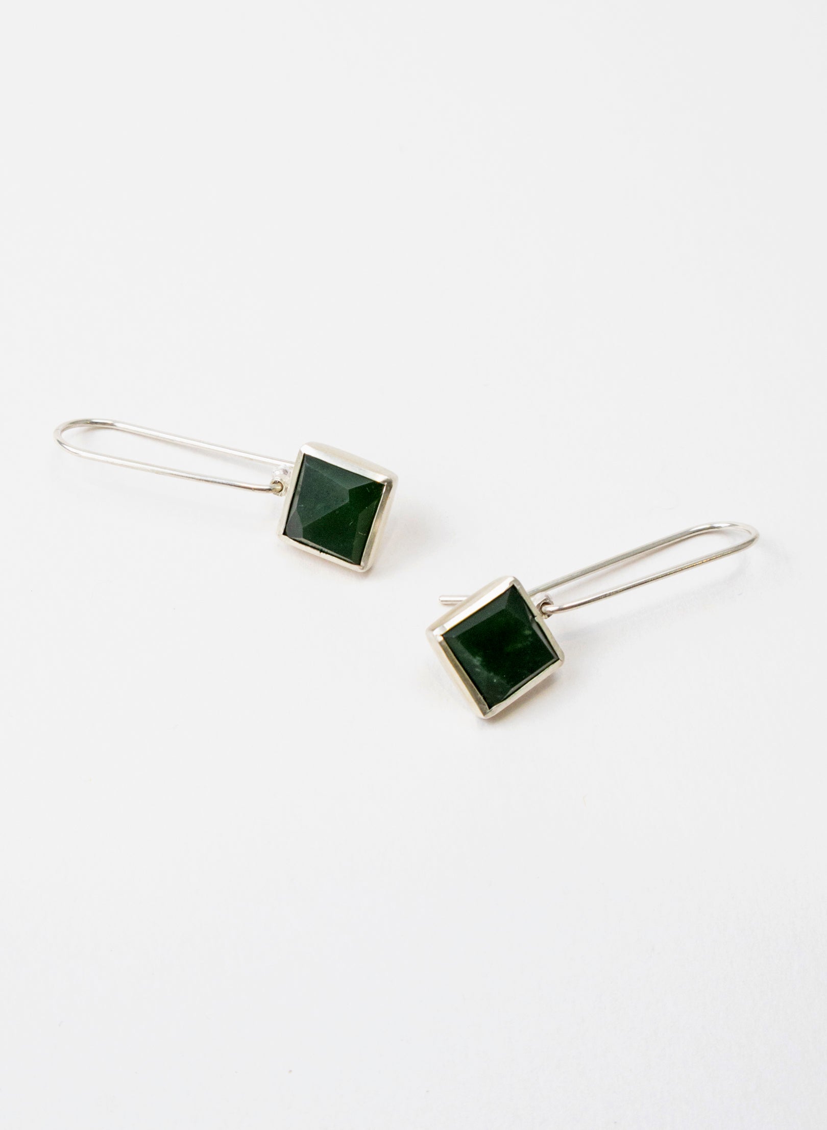 Facetted Diamond Pounamu Earrings