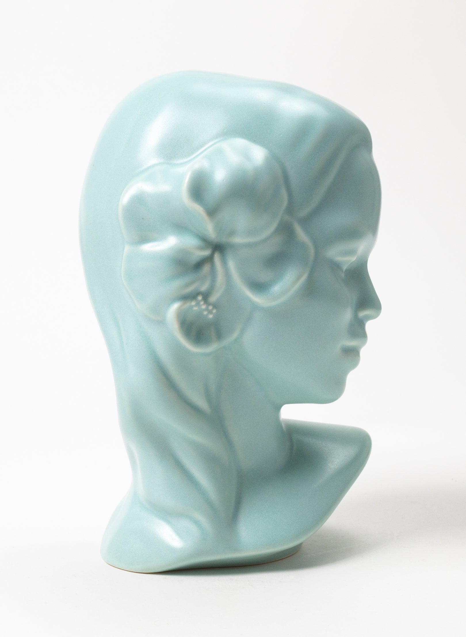 Vahine Porcelain Bust - Pale Turquoise