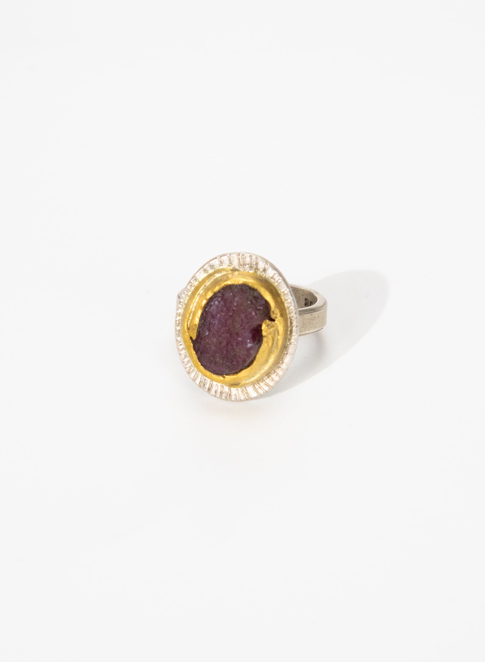 Ruby Natural Untreated and 24ct Gold Ring