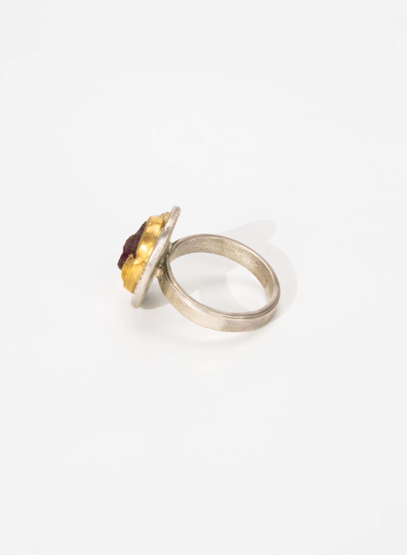 Ruby Natural Untreated and 24ct Gold Ring