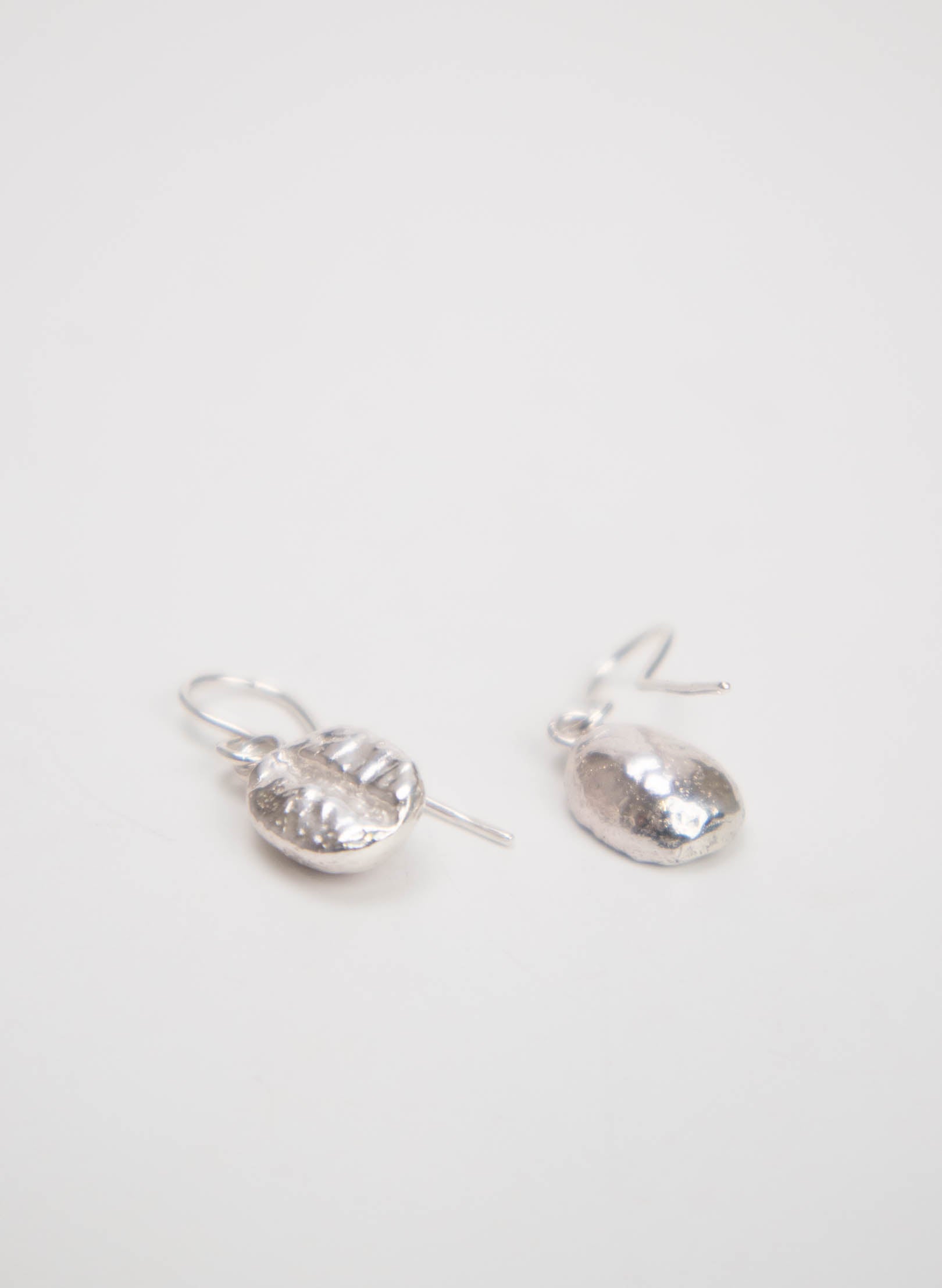 Coffee Bean Drop Earrings - Sterling Silver