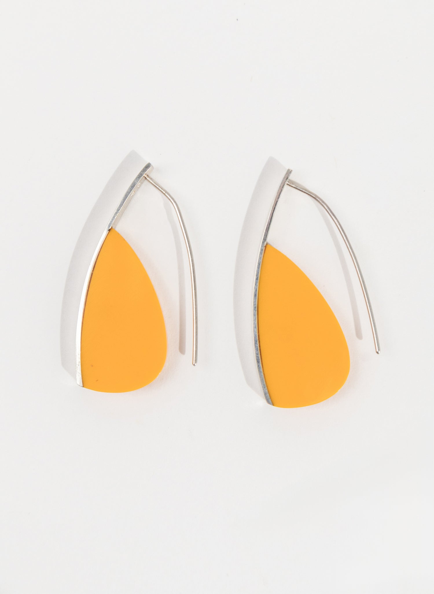 Curved Earrings - Orange Corian