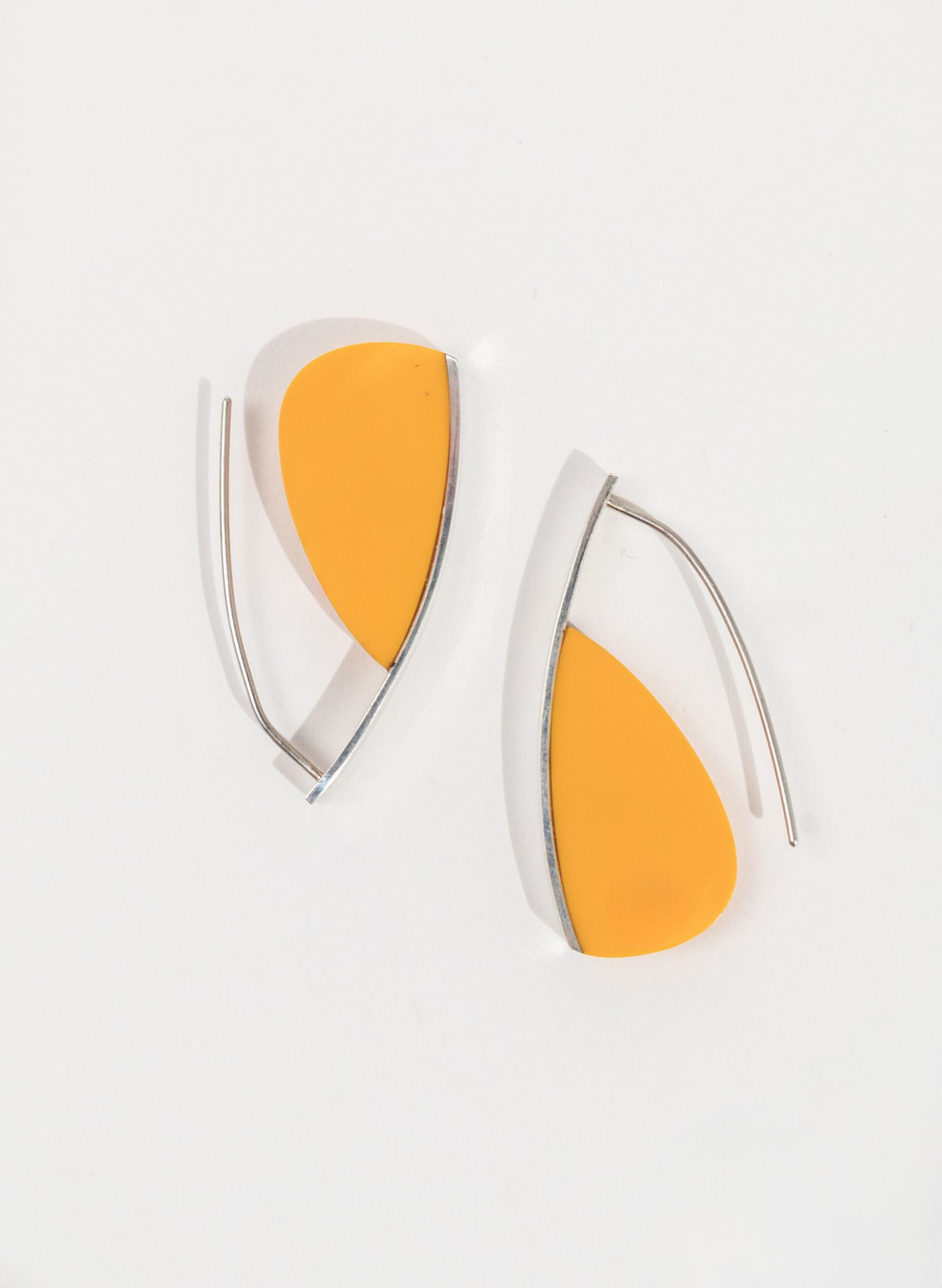 Curved Earrings - Orange Corian