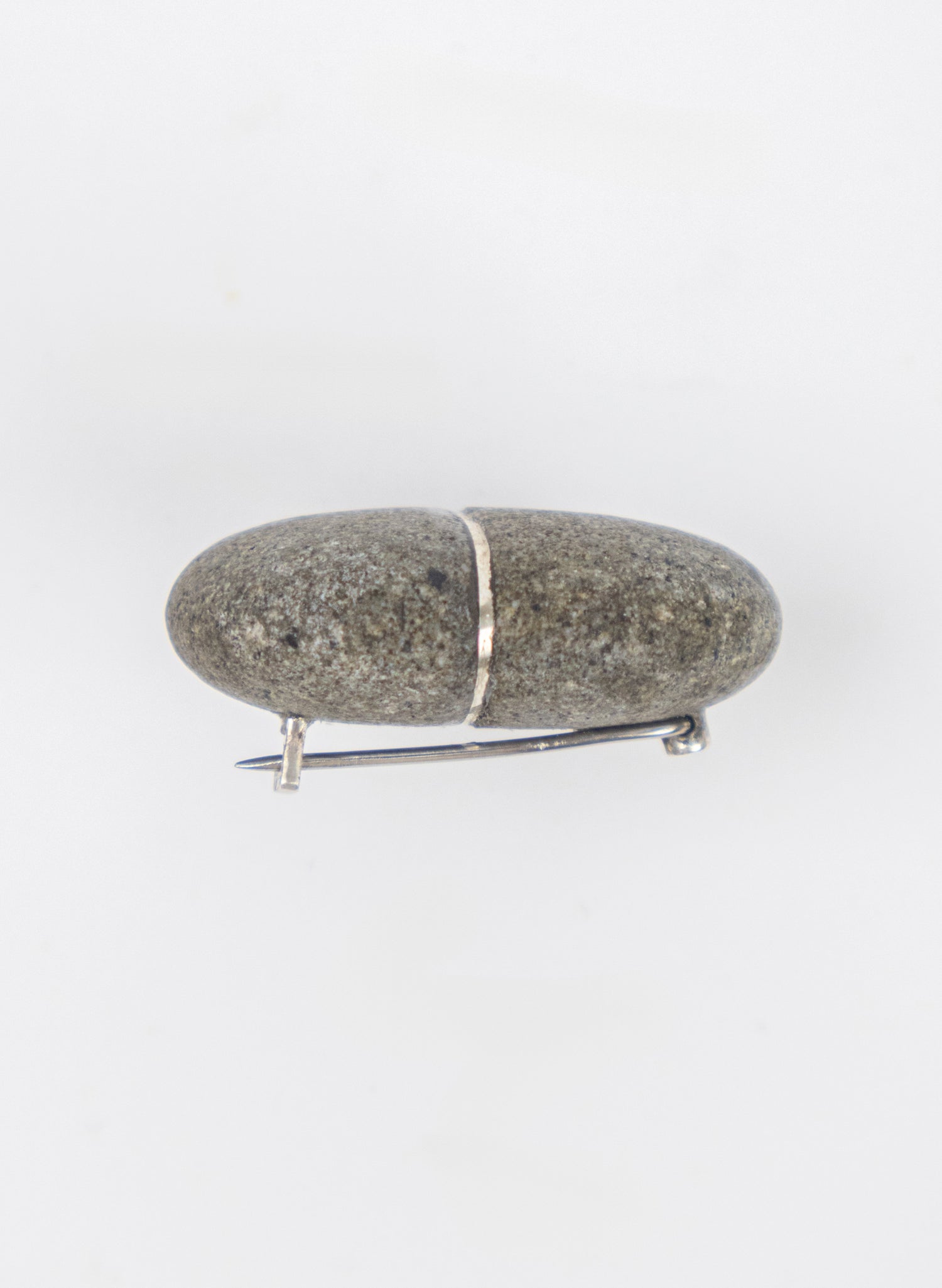 Heart Stone Brooch- Birdlings Flat Pebble & Sterling Silver