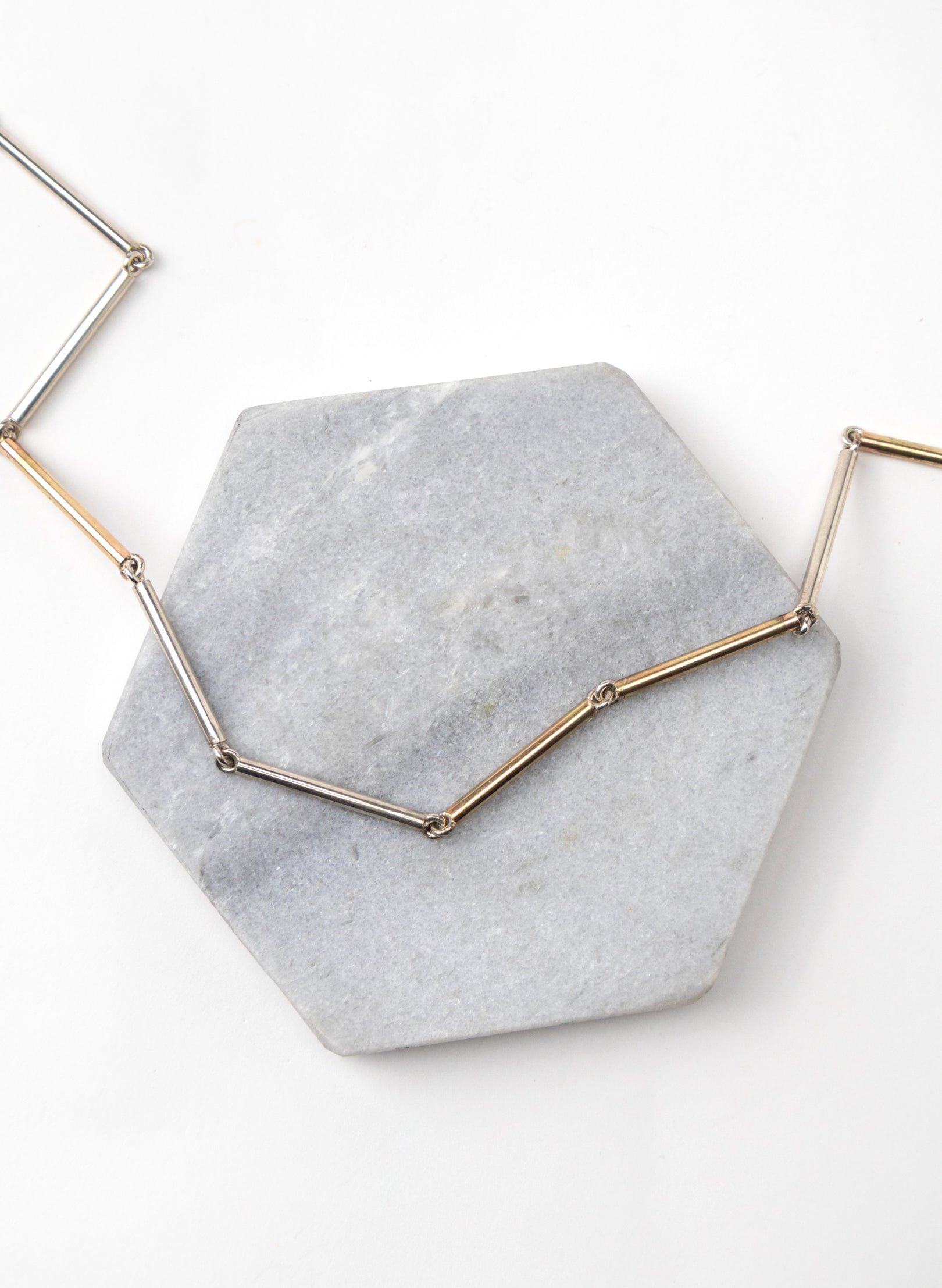 Chineer Necklace with Silver and 9ct Gold