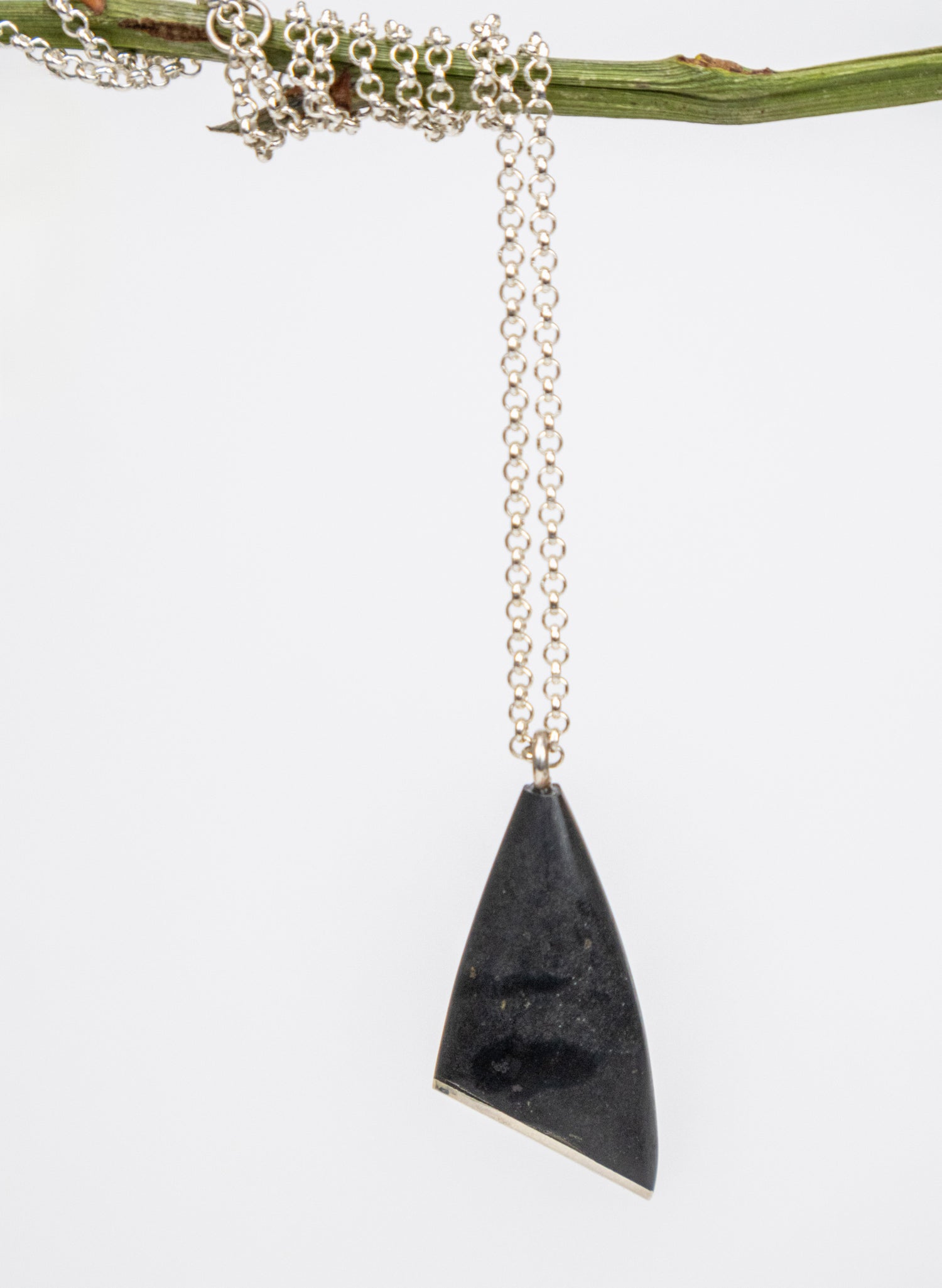 Basalt and Sterling Silver Pendant