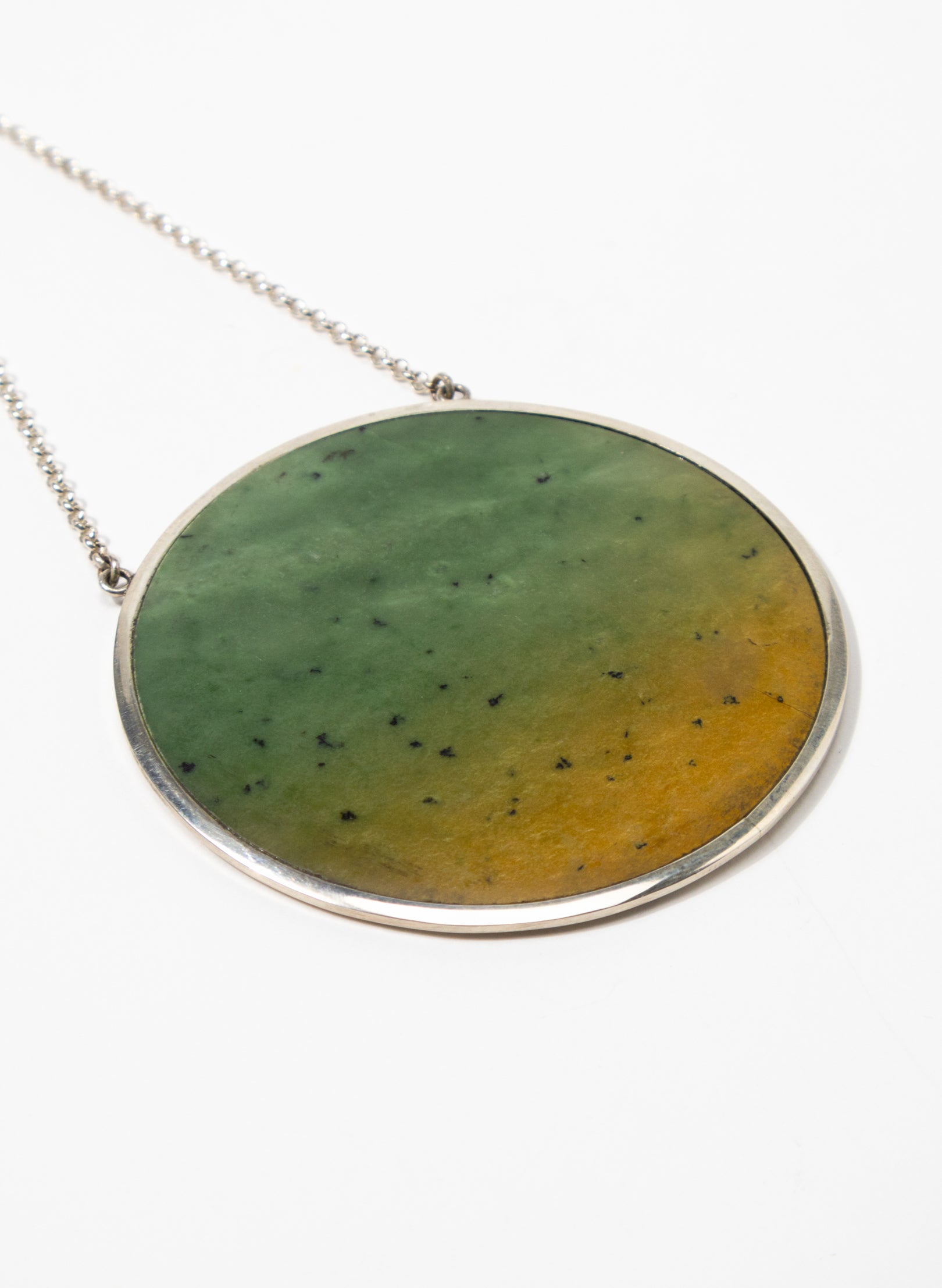 Disc Pendant - Sterling Silver & Pounamu
