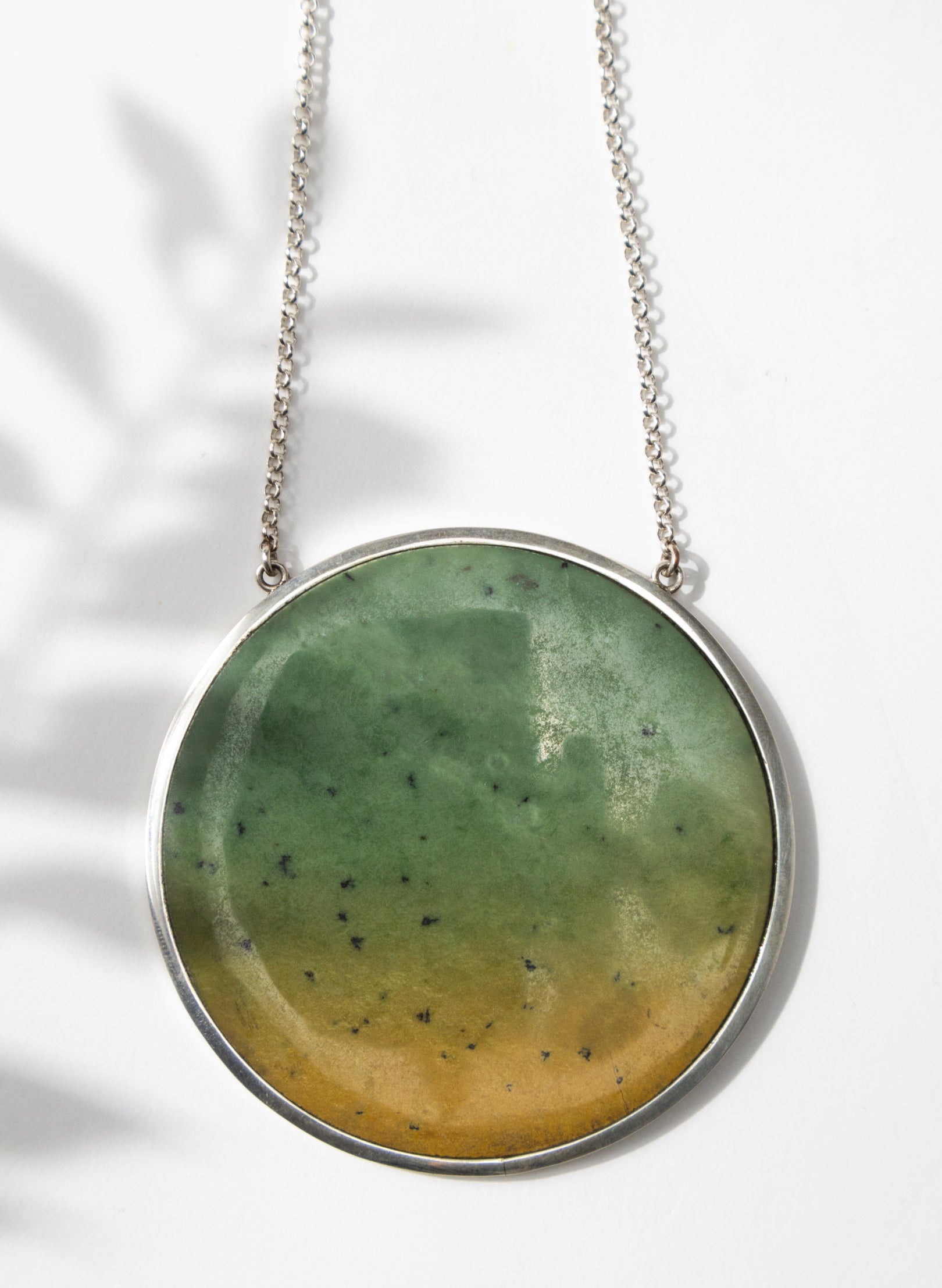 Disc Pendant - Sterling Silver & Pounamu