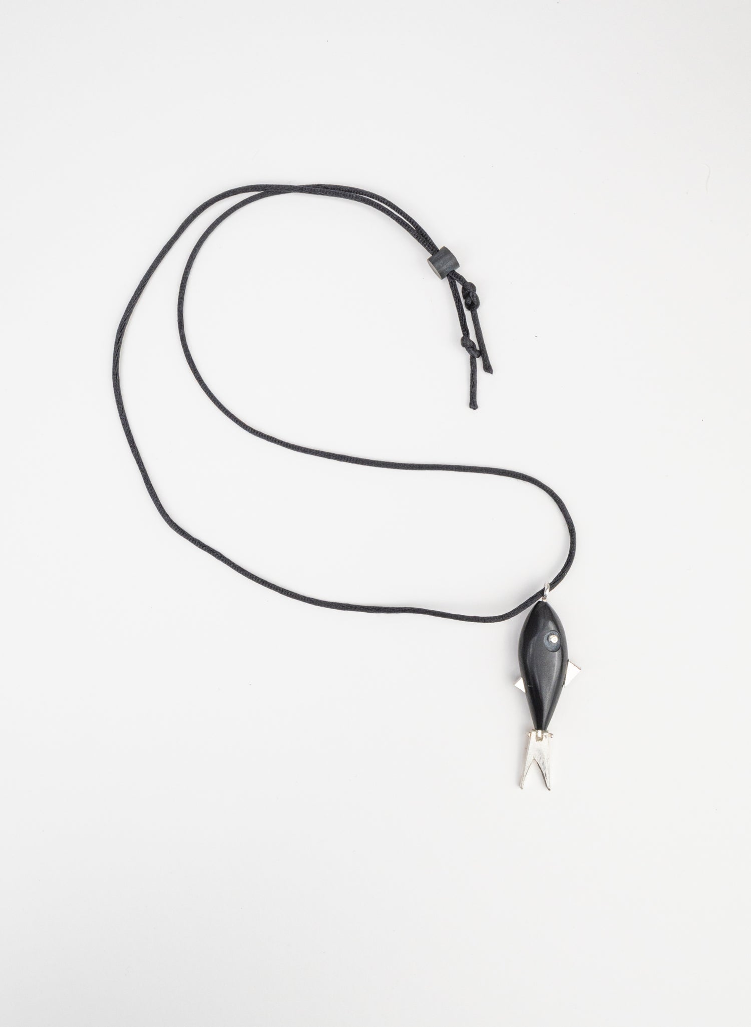Fish Pendant Basalt with Sterling Silver