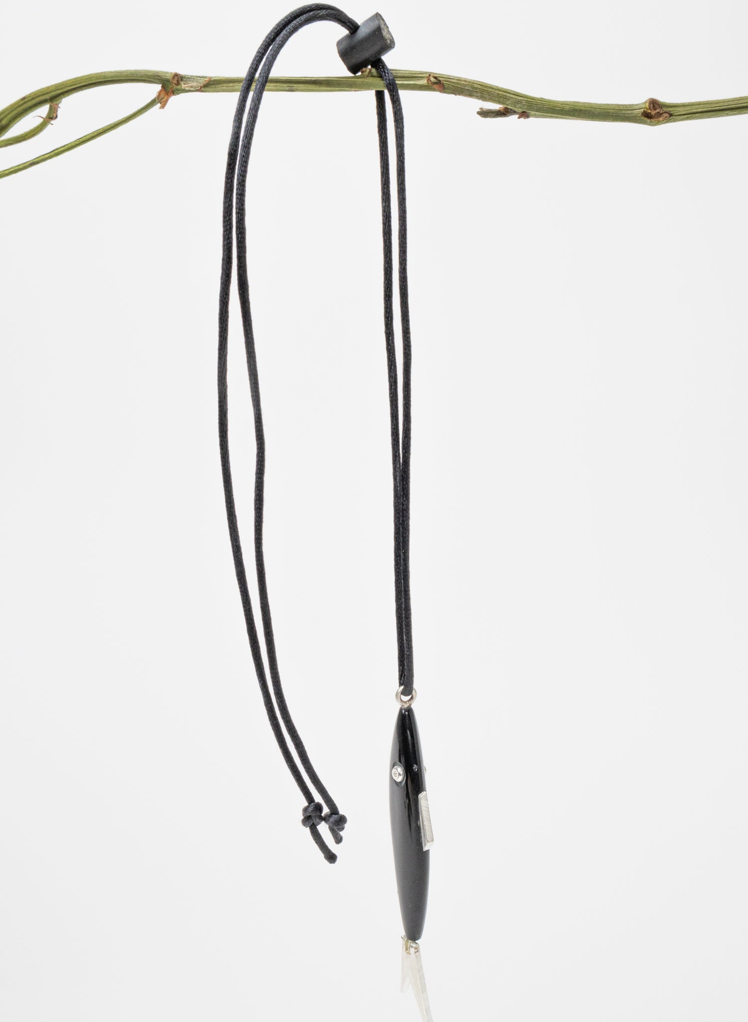 Fish Pendant Basalt with Sterling Silver