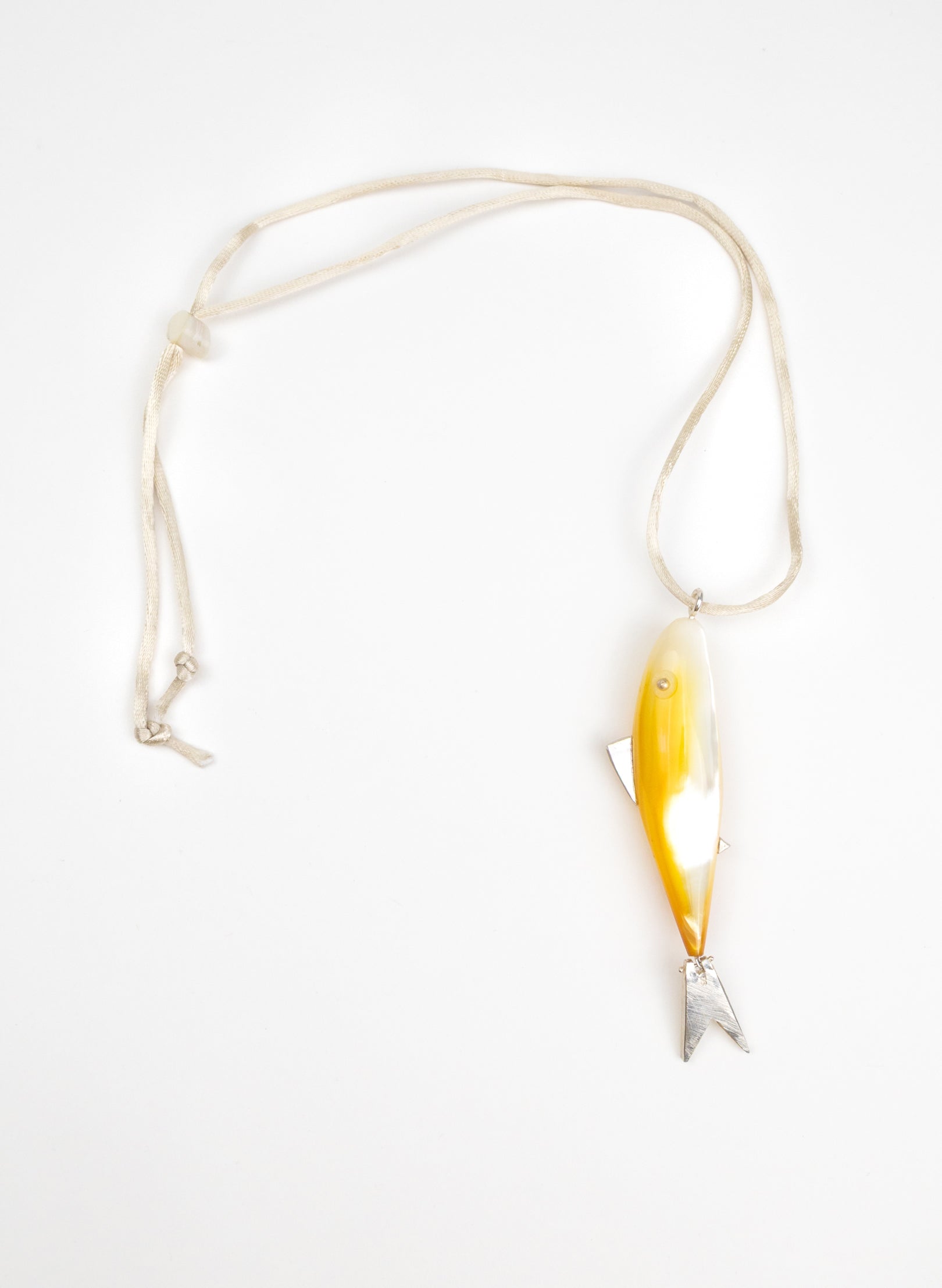 Fish Pendant Mother Of Pearl Sterling Silver
