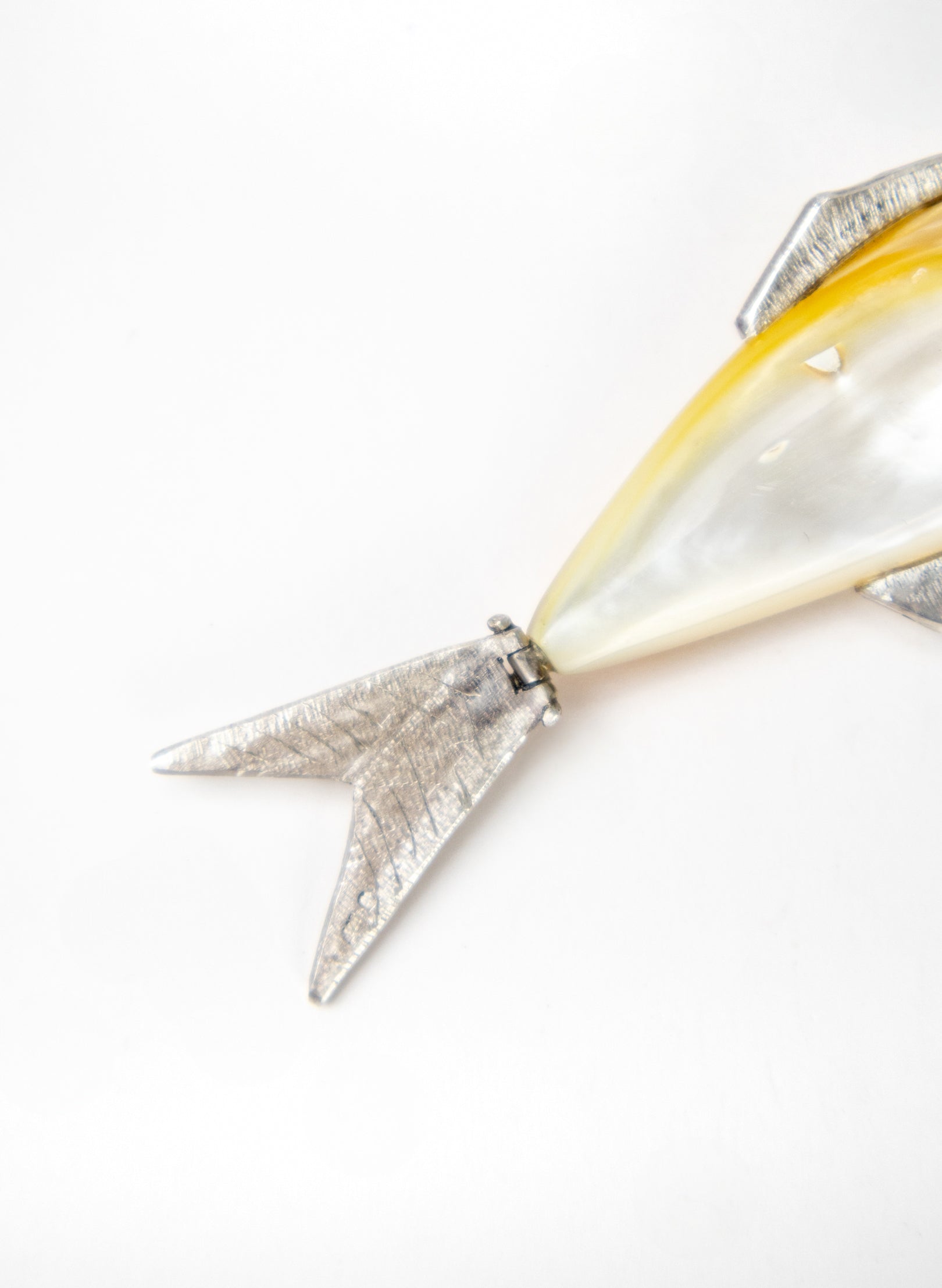 Fish Pendant Mother Of Pearl Sterling Silver
