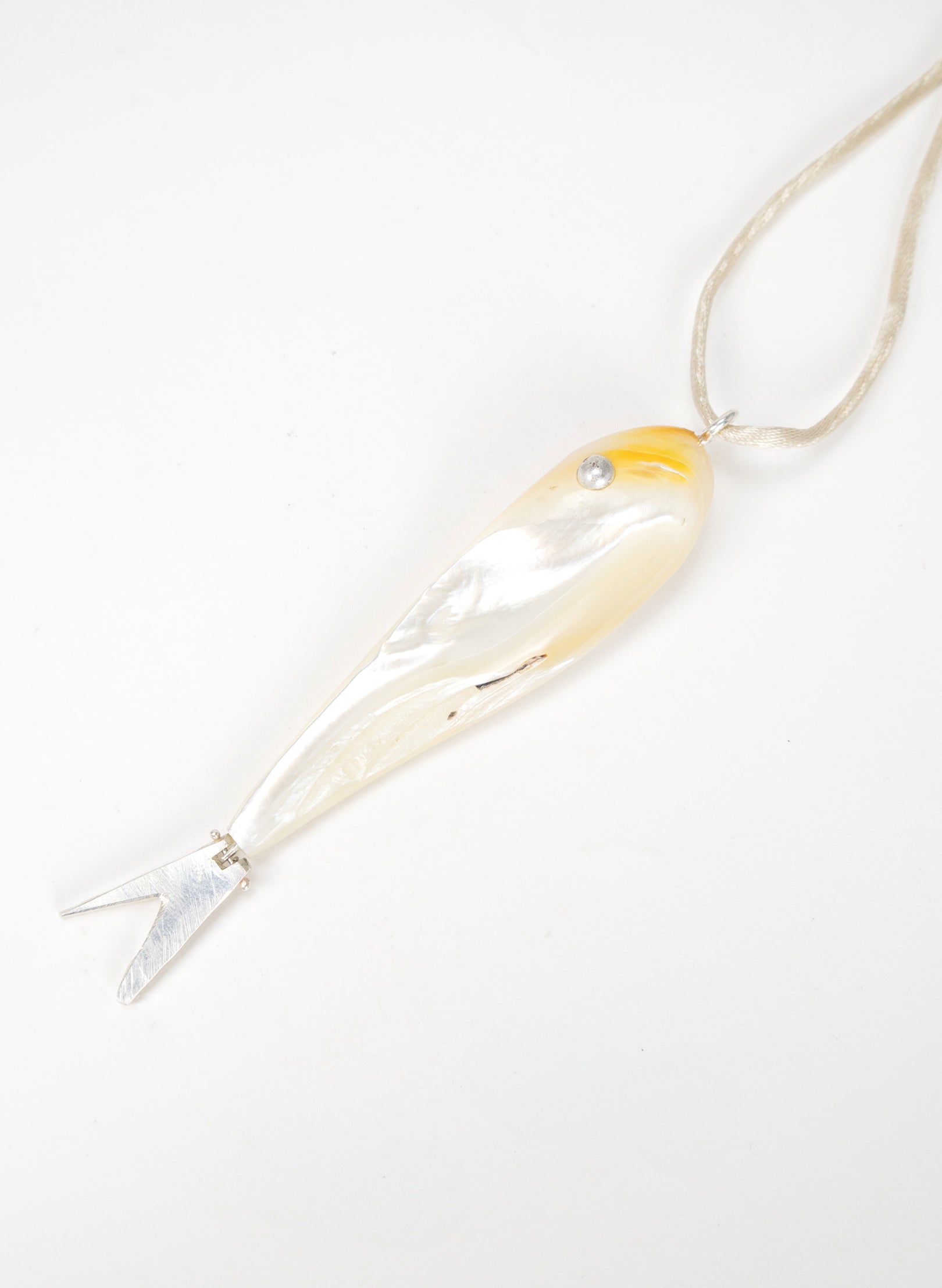 Fish Pendant Mother Of Pearl Sterling Silver