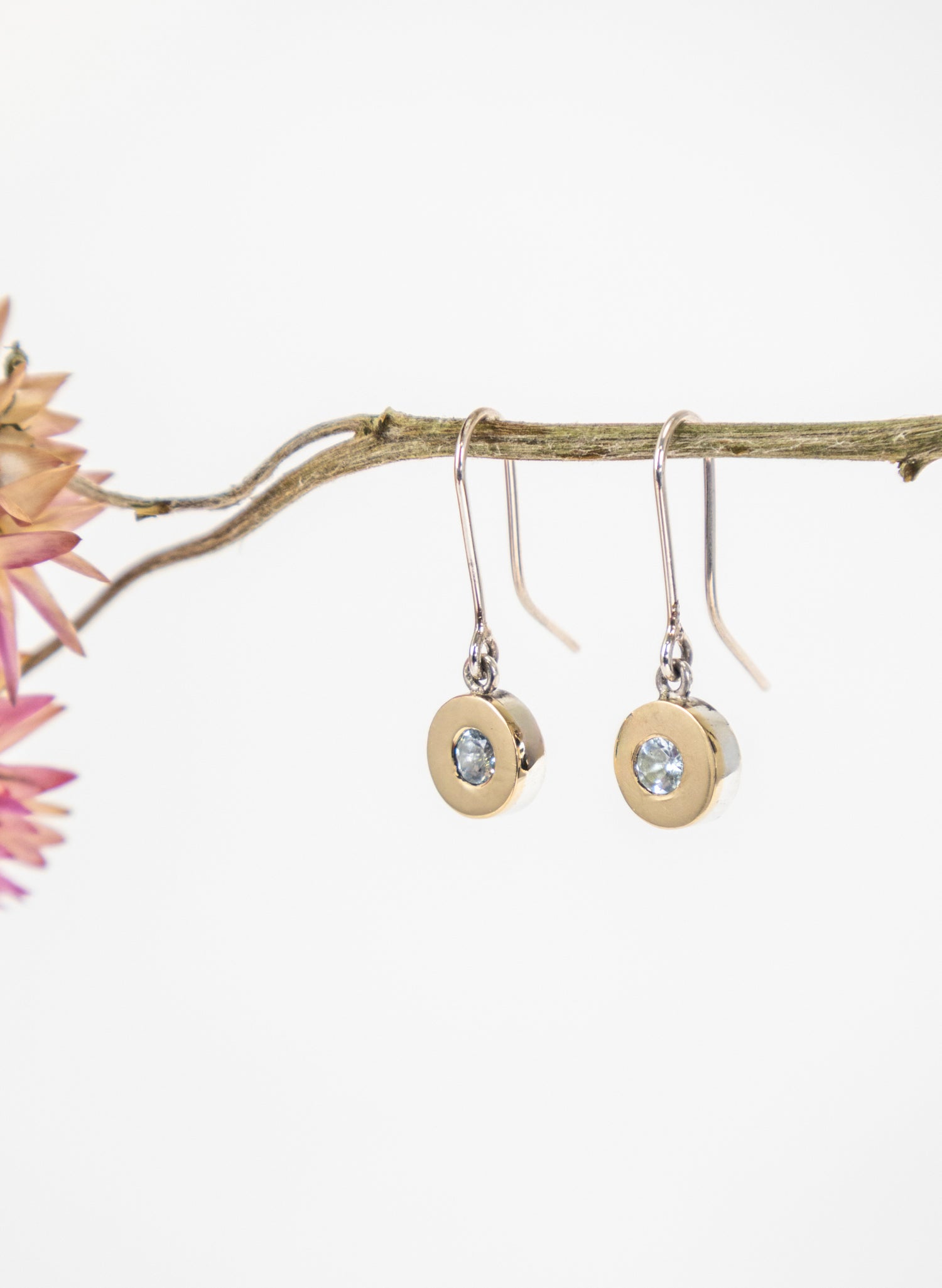 Gold Flat Button Earring