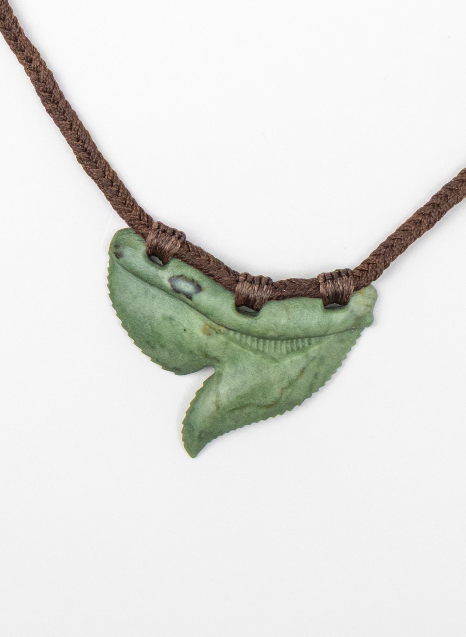 Kawakawa Pounamu Tiger Shark Niho Necklace