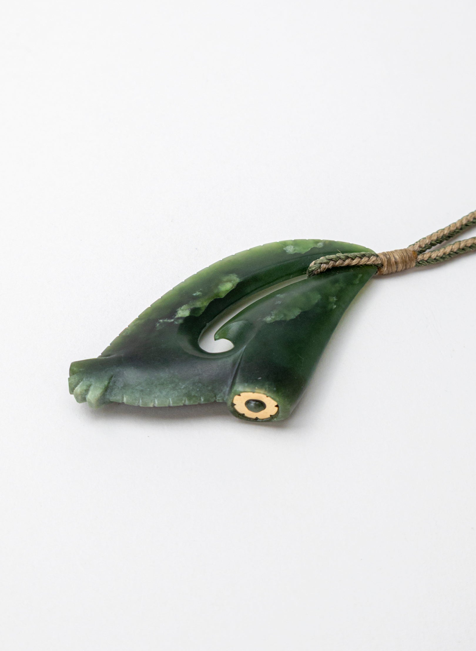 Pounamu Matau with Golden Eye