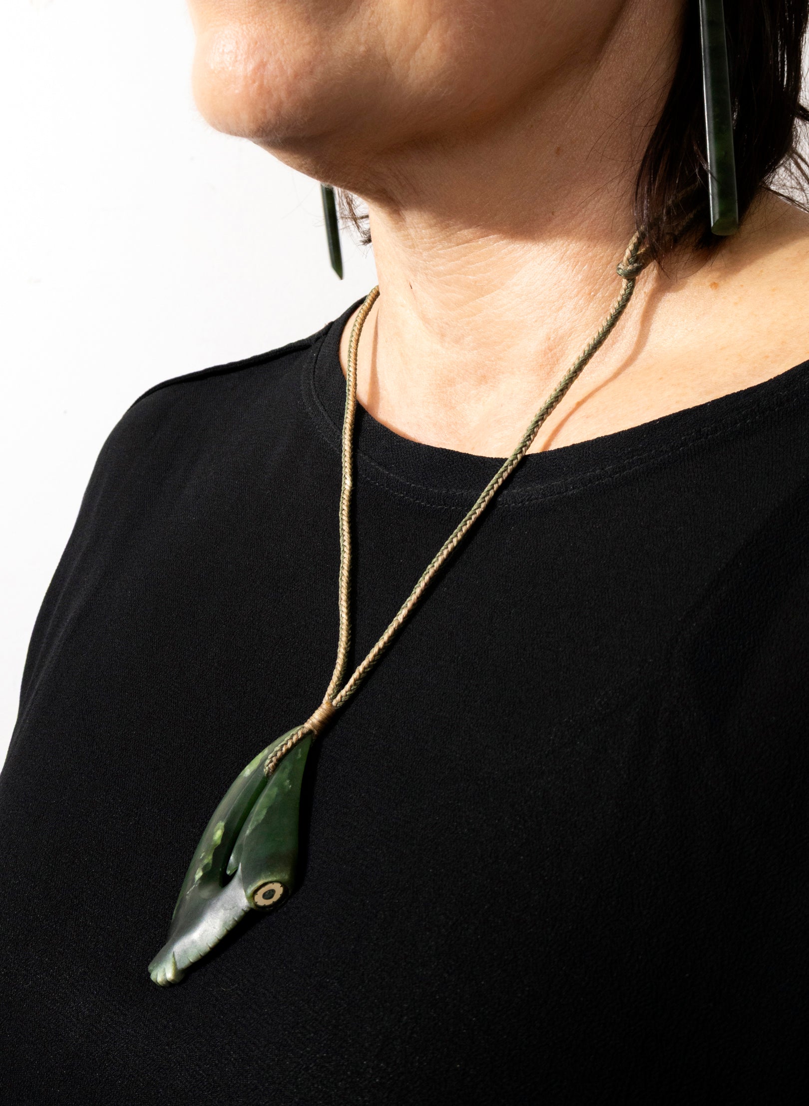 Pounamu Matau with Golden Eye