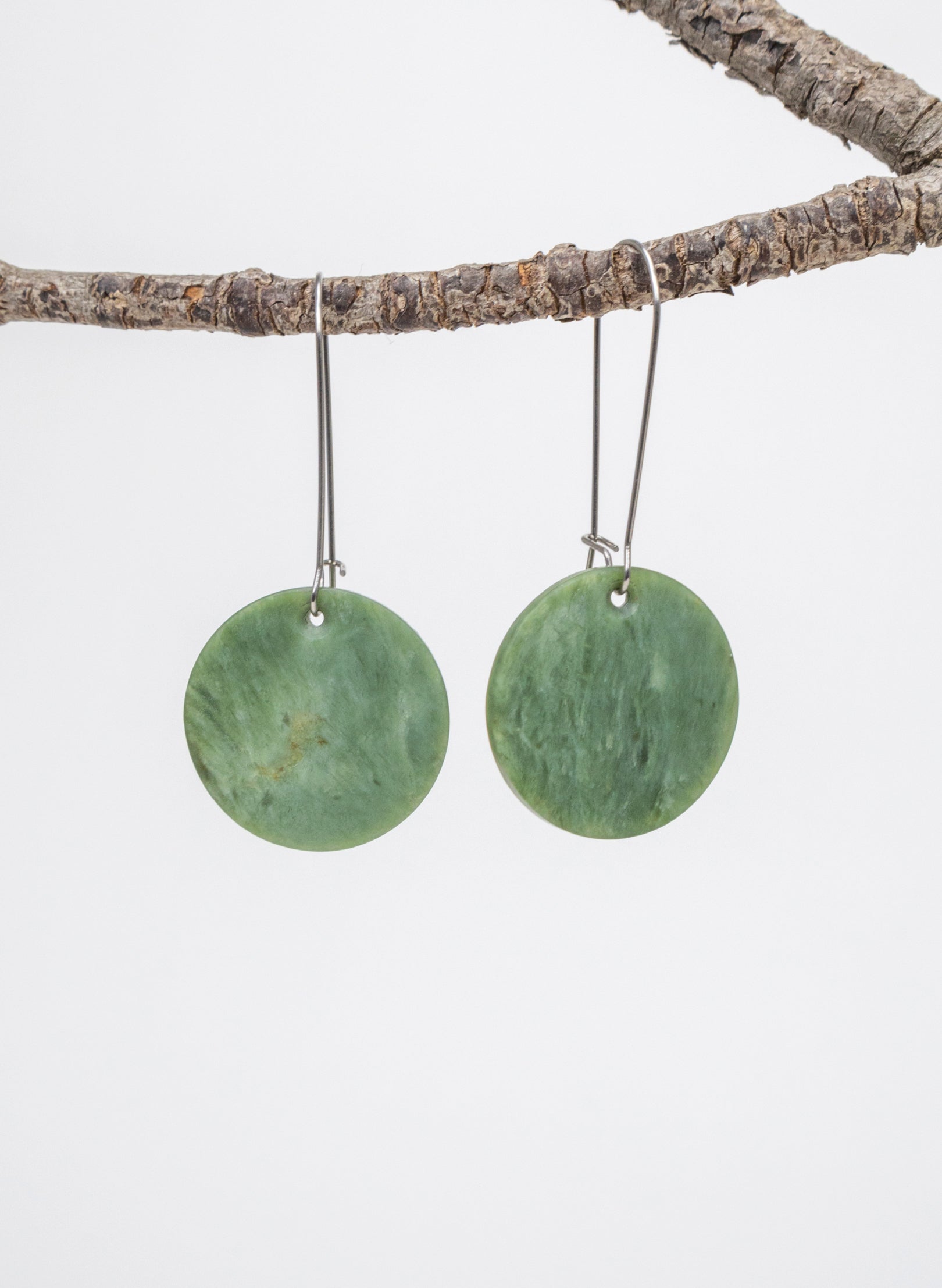 Pounamu Disc Earrings