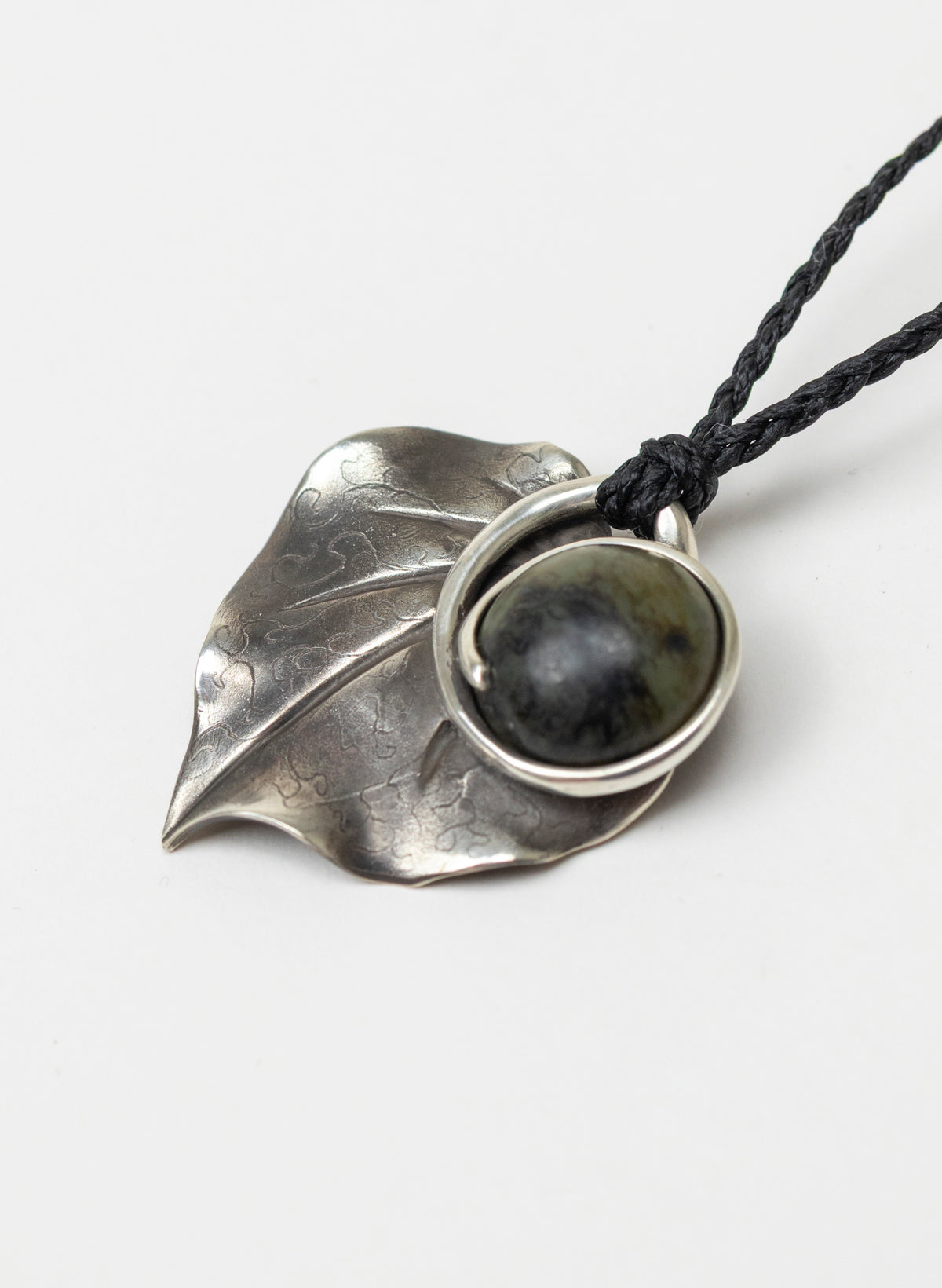 Sterling Silver Kawakawa Leaf with a Pounamu Insert