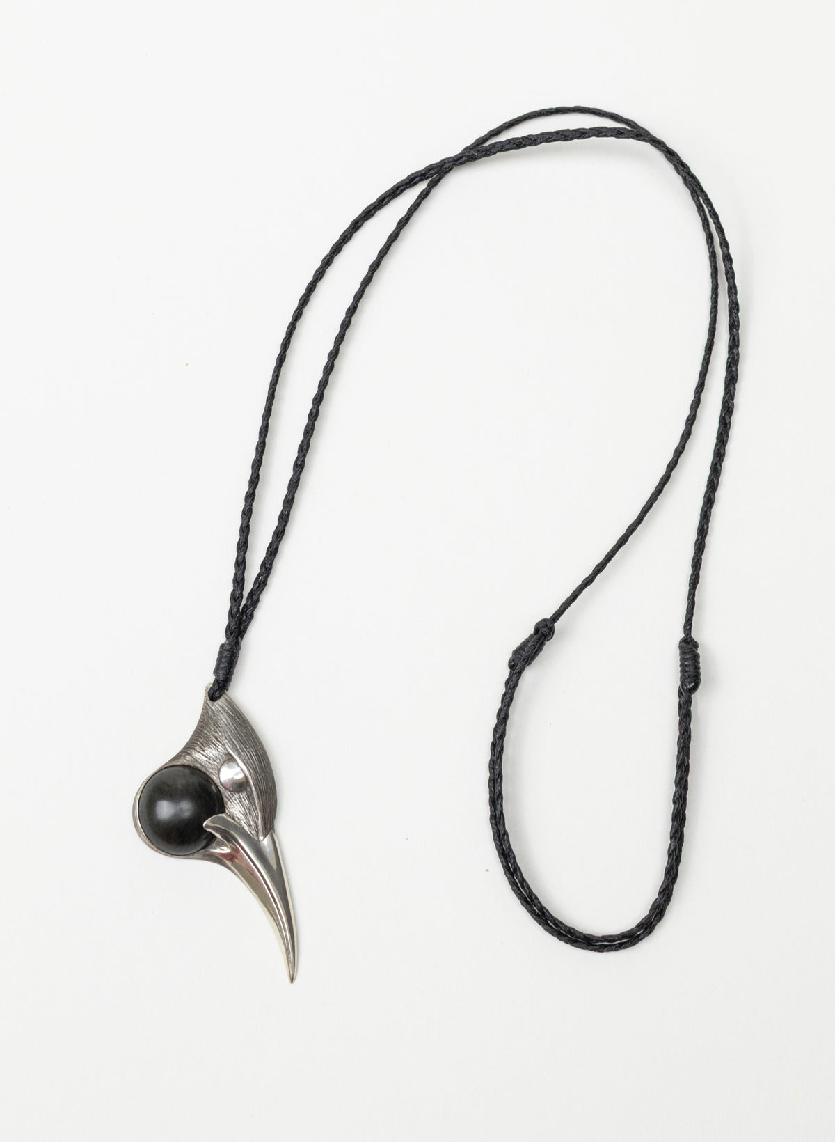 Sterling Silver Male Huia Pendant with a Pounamu Insert
