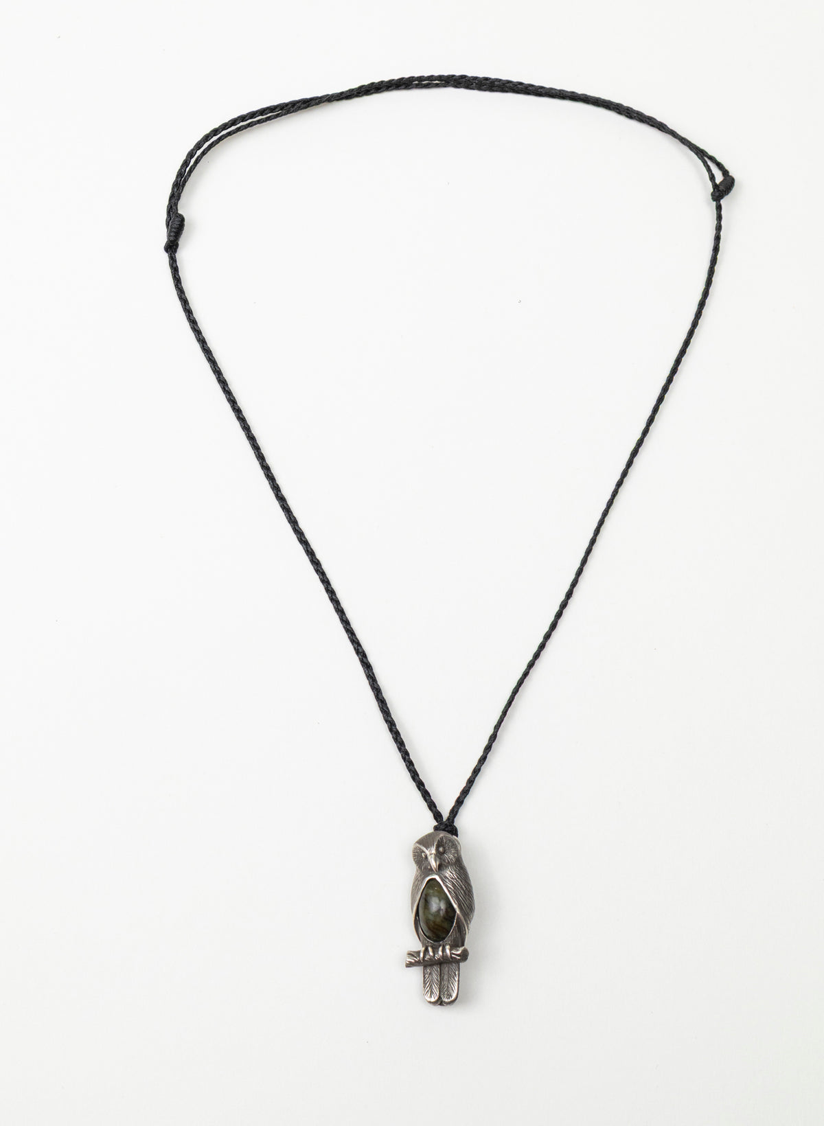 Sterling Silver Ruru Pendant with a Pounamu Insert