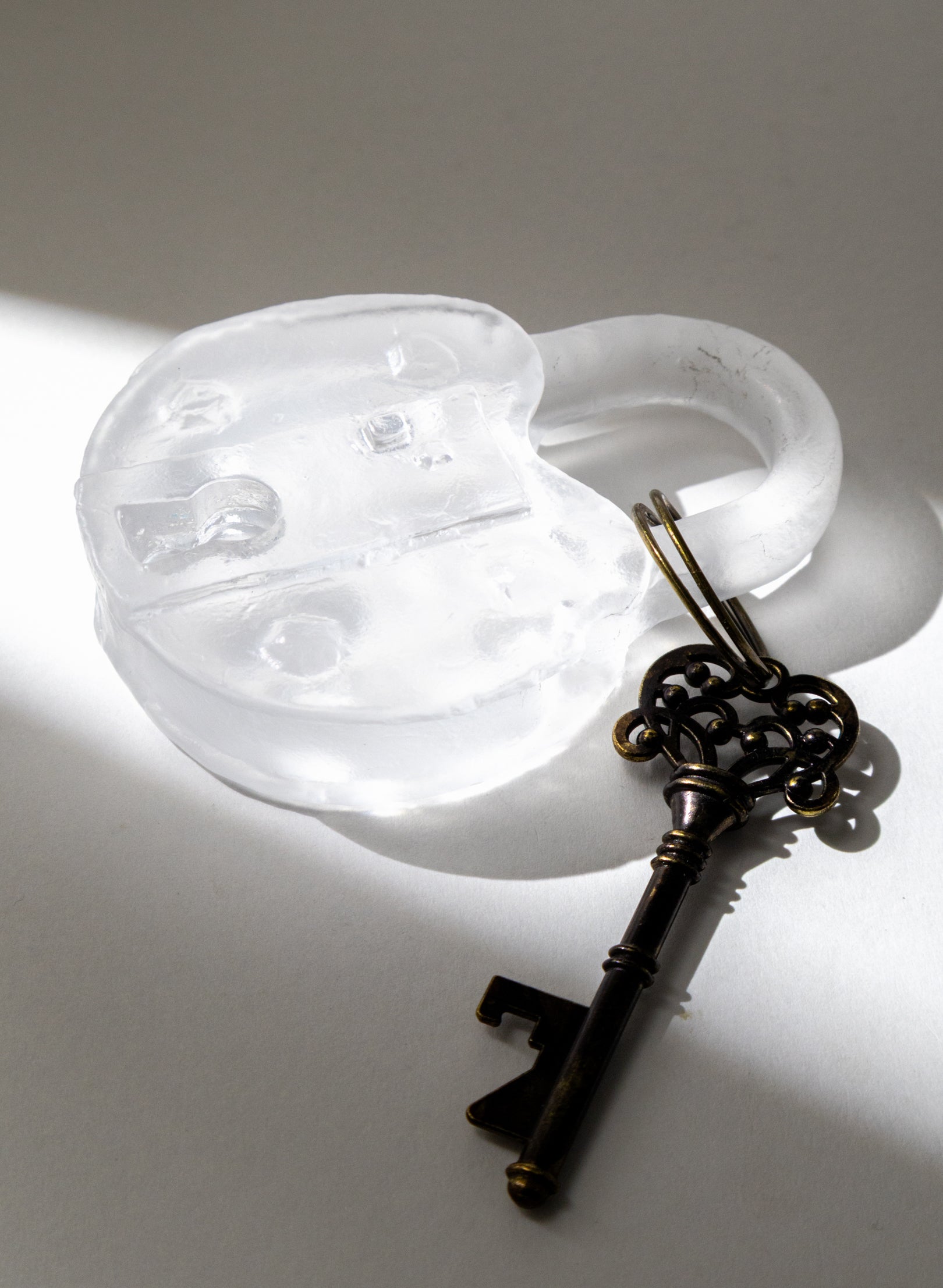 White Glass Padlock 7