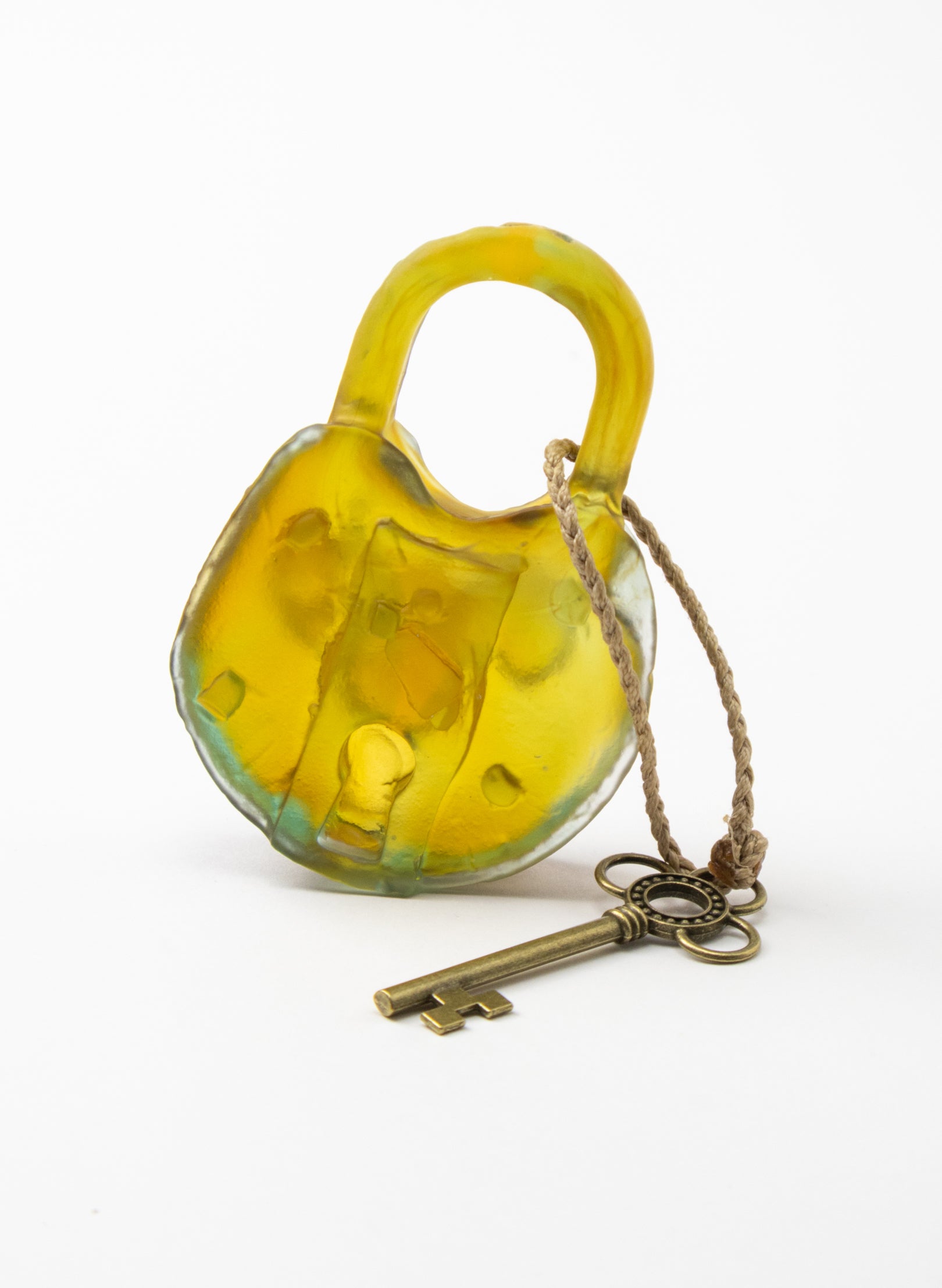 Old Glass Padlock With Cog