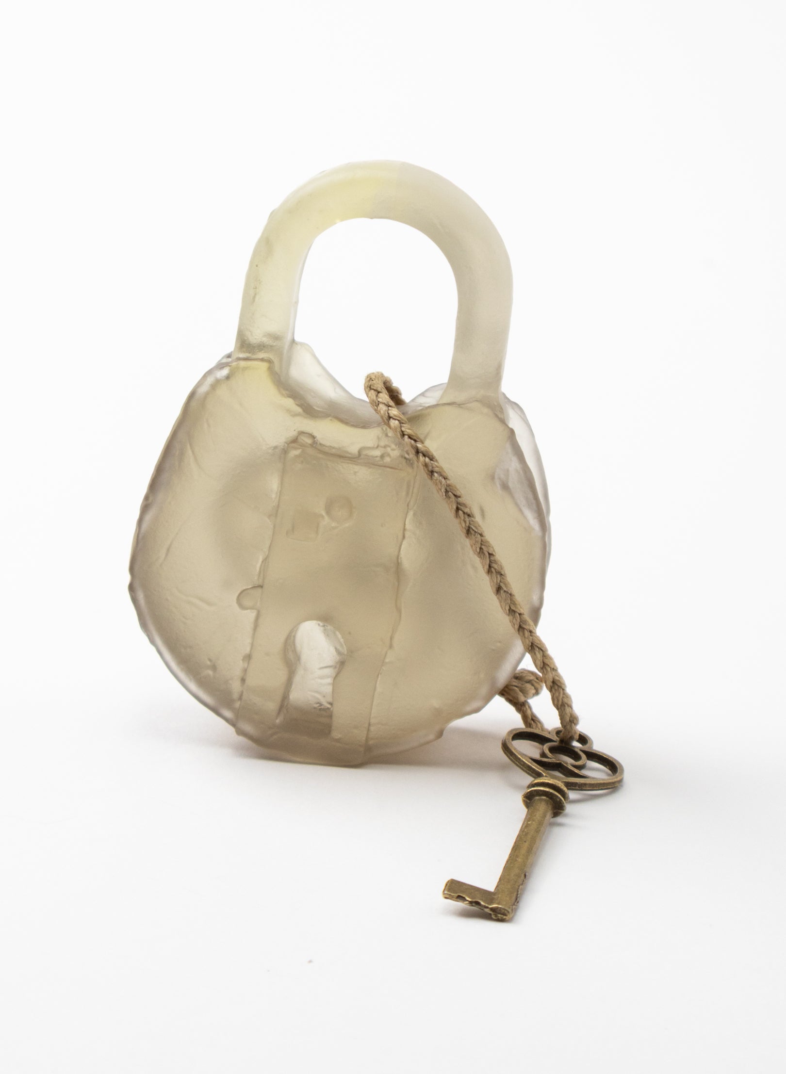 Old Glass Padlock With Cog