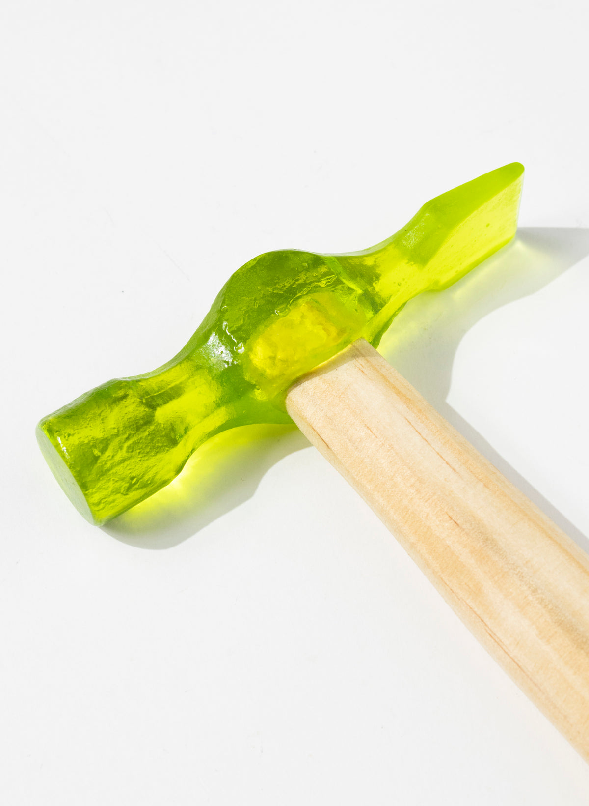 Lime Green Cross Pien Glass Hammer