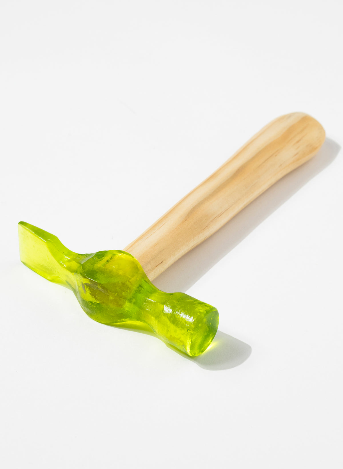 Lime Green Cross Pien Glass Hammer