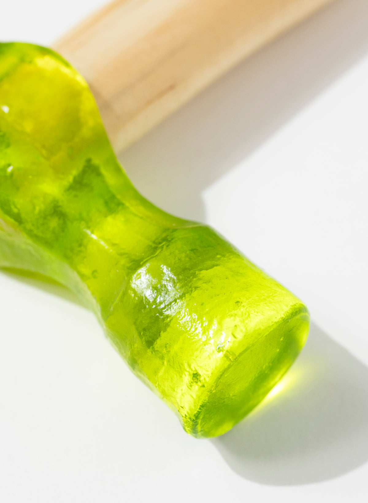 Lime Green Cross Pien Glass Hammer