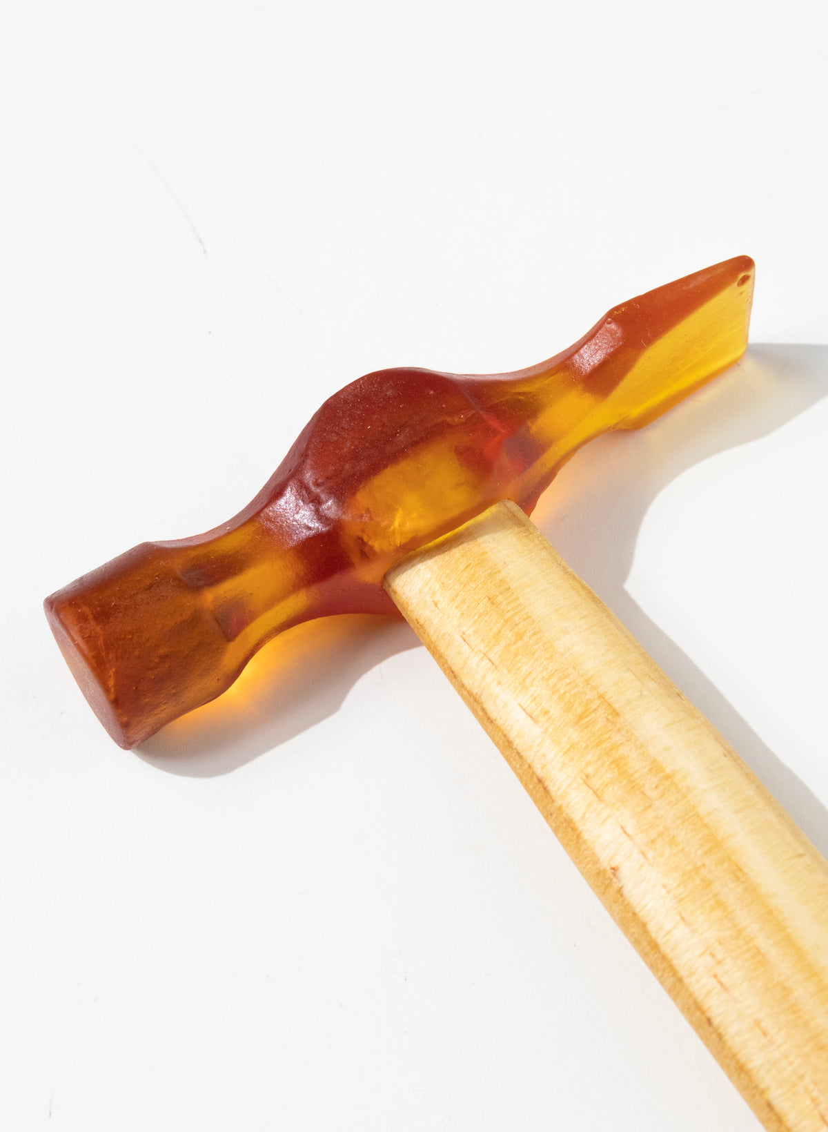 Orange Red Cross Pien Glass Hammer