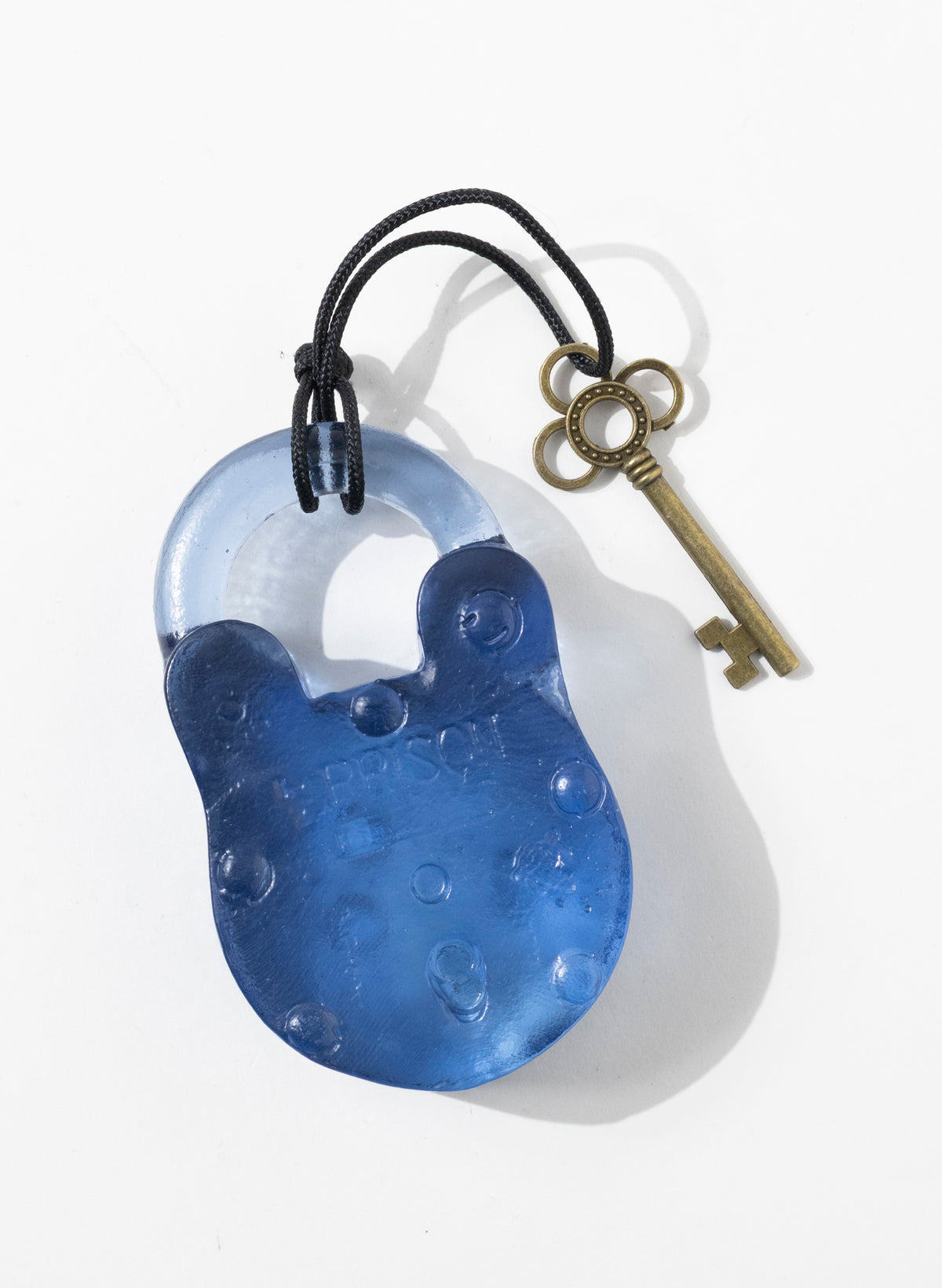 Steel Blue Coloured Glass Closed Padlock