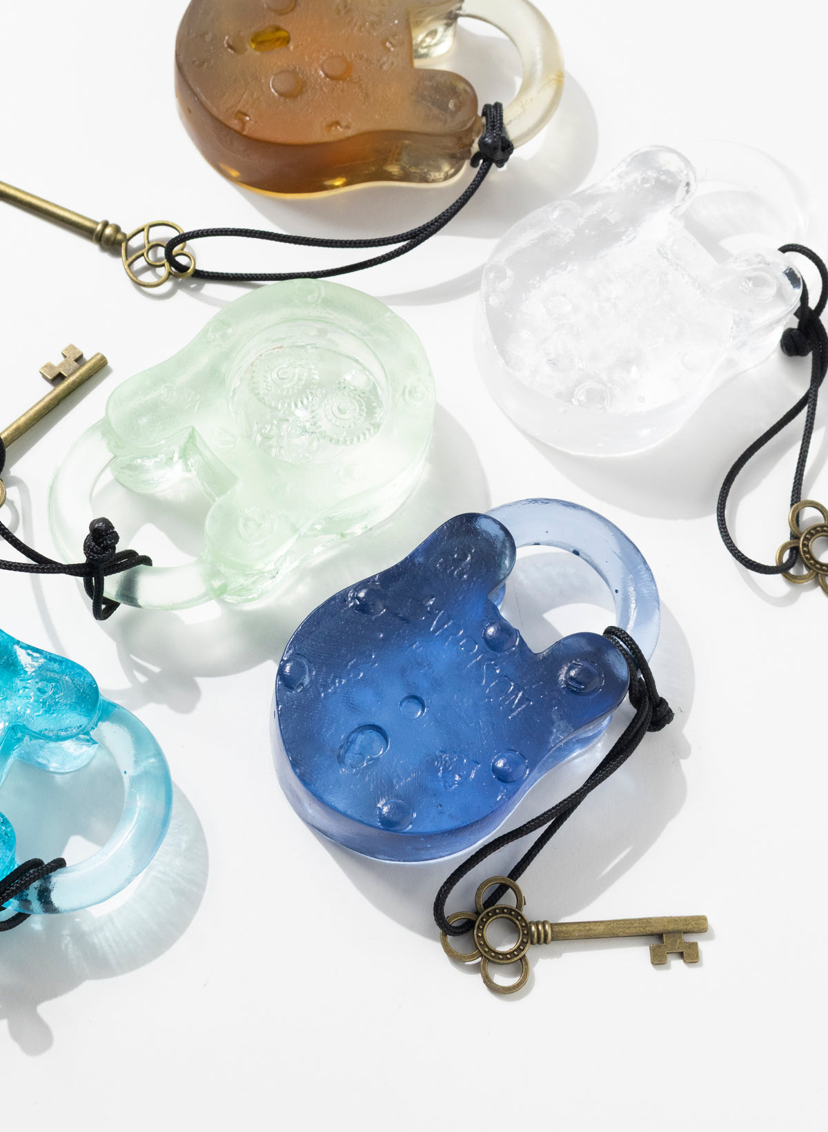 Steel Blue Coloured Glass Closed Padlock