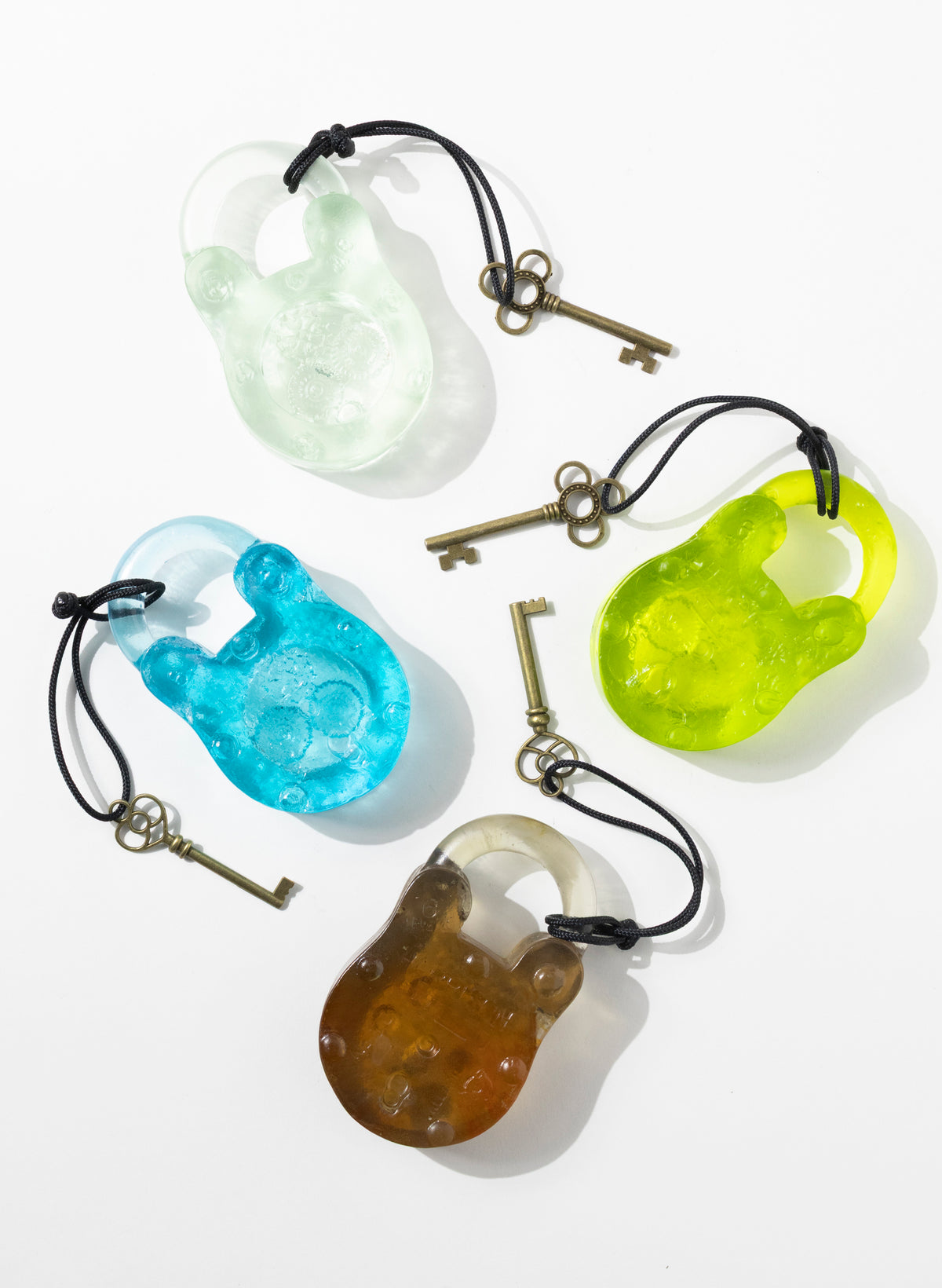 Lagoon Coloured Glass Open Padlock