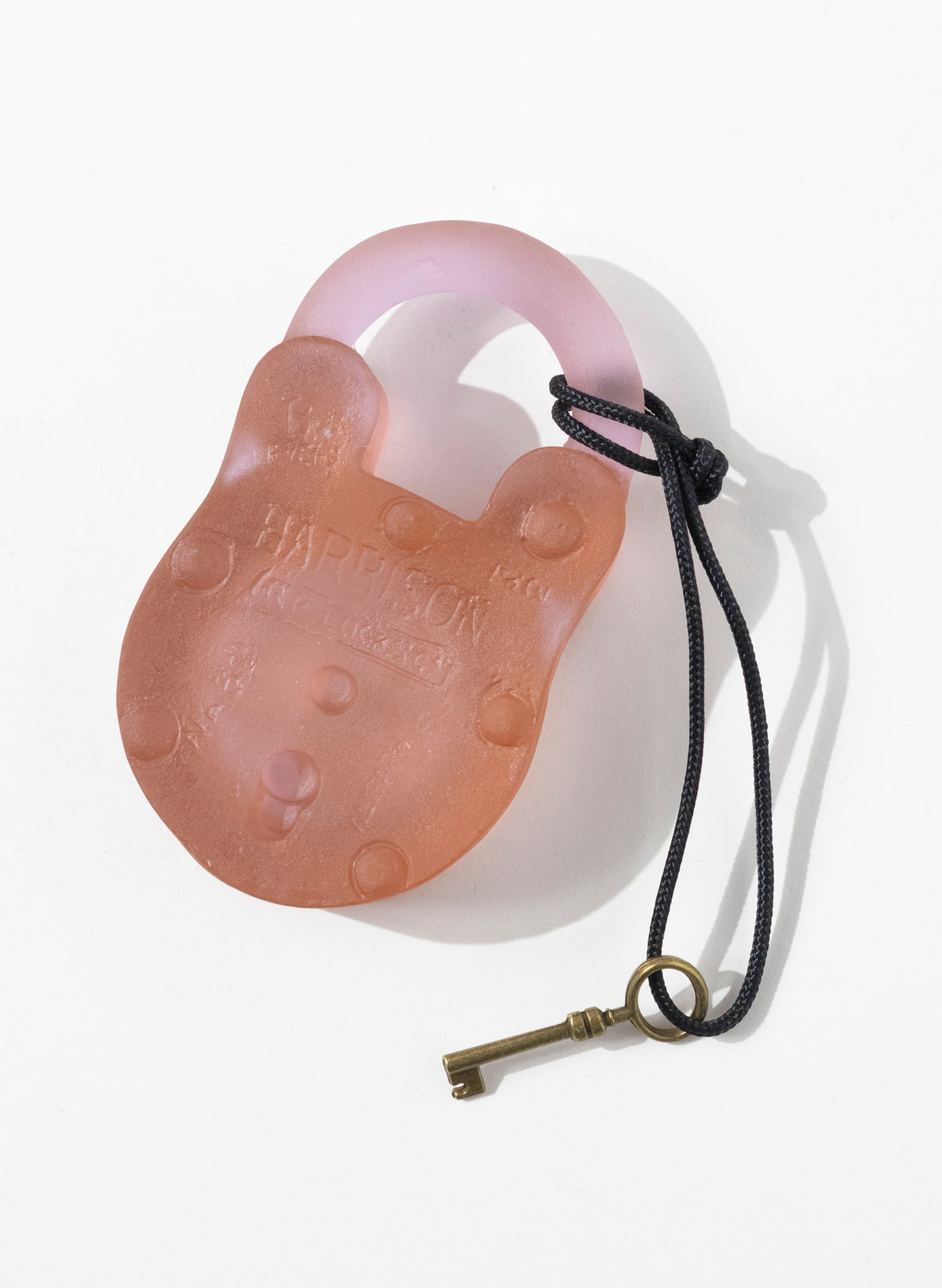 Rose Coloured Glass Open Padlock