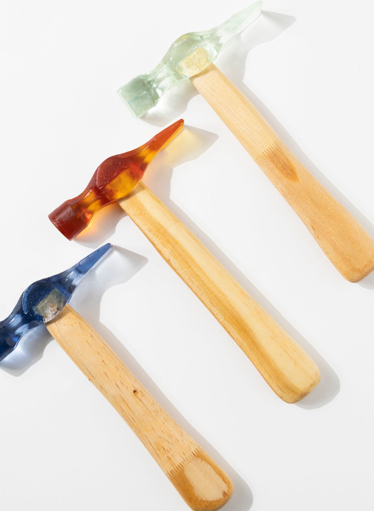 Orange Red Cross Pien Glass Hammer