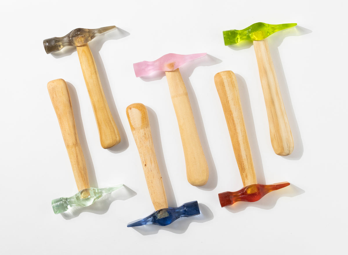 Lime Green Cross Pien Glass Hammer