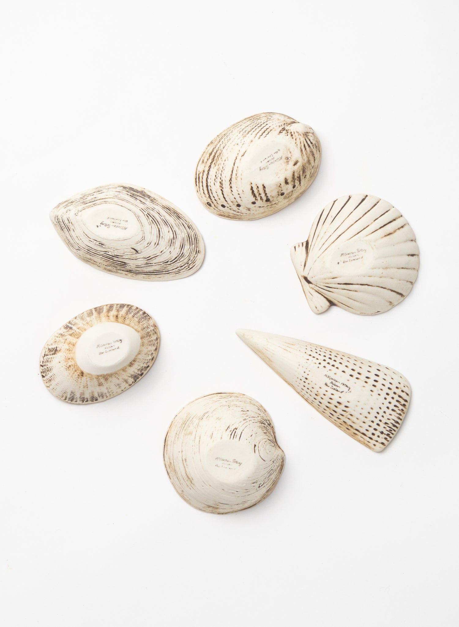 Boxed Set of 6 Shell Dipping Bowls - Blue
