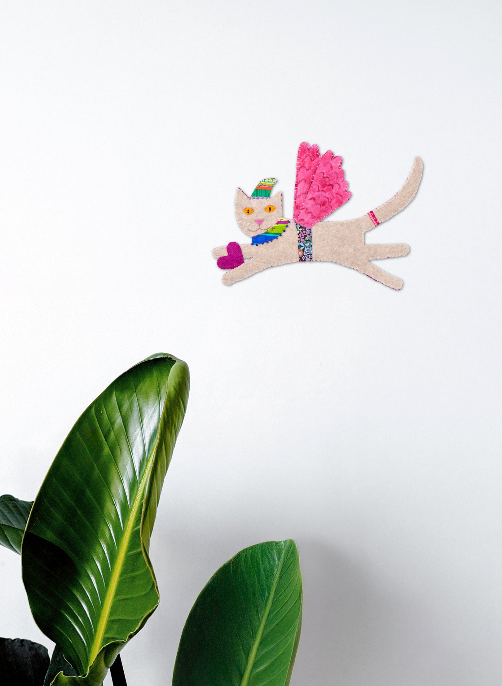 Flying Party Feline with Heart