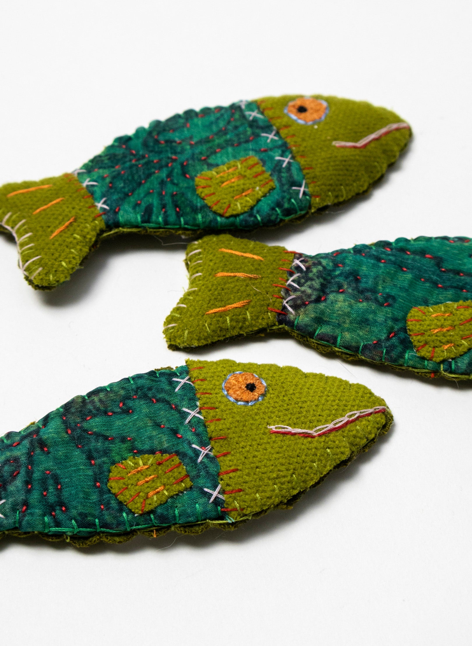 Trio Of Green Happy Fish