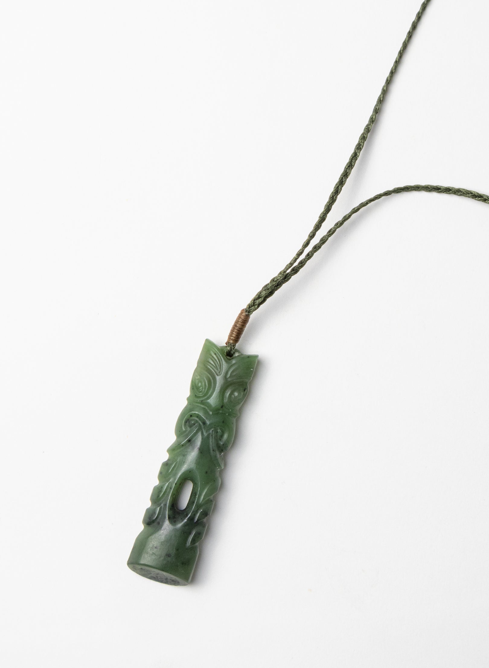 Pounamu Tiki Pou Pendant