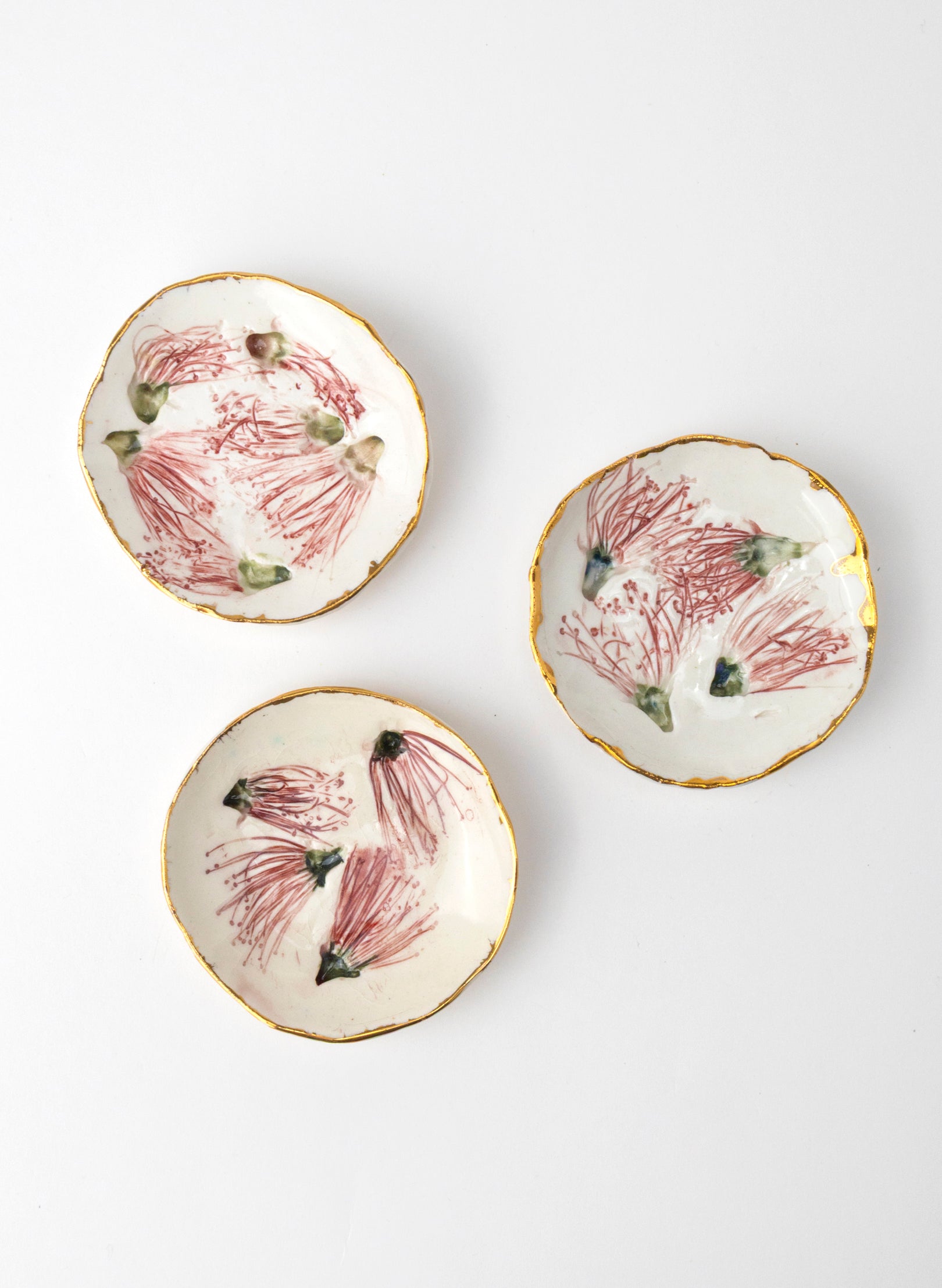 XL Pōhutukawa Gold Trio Pinch Bowls