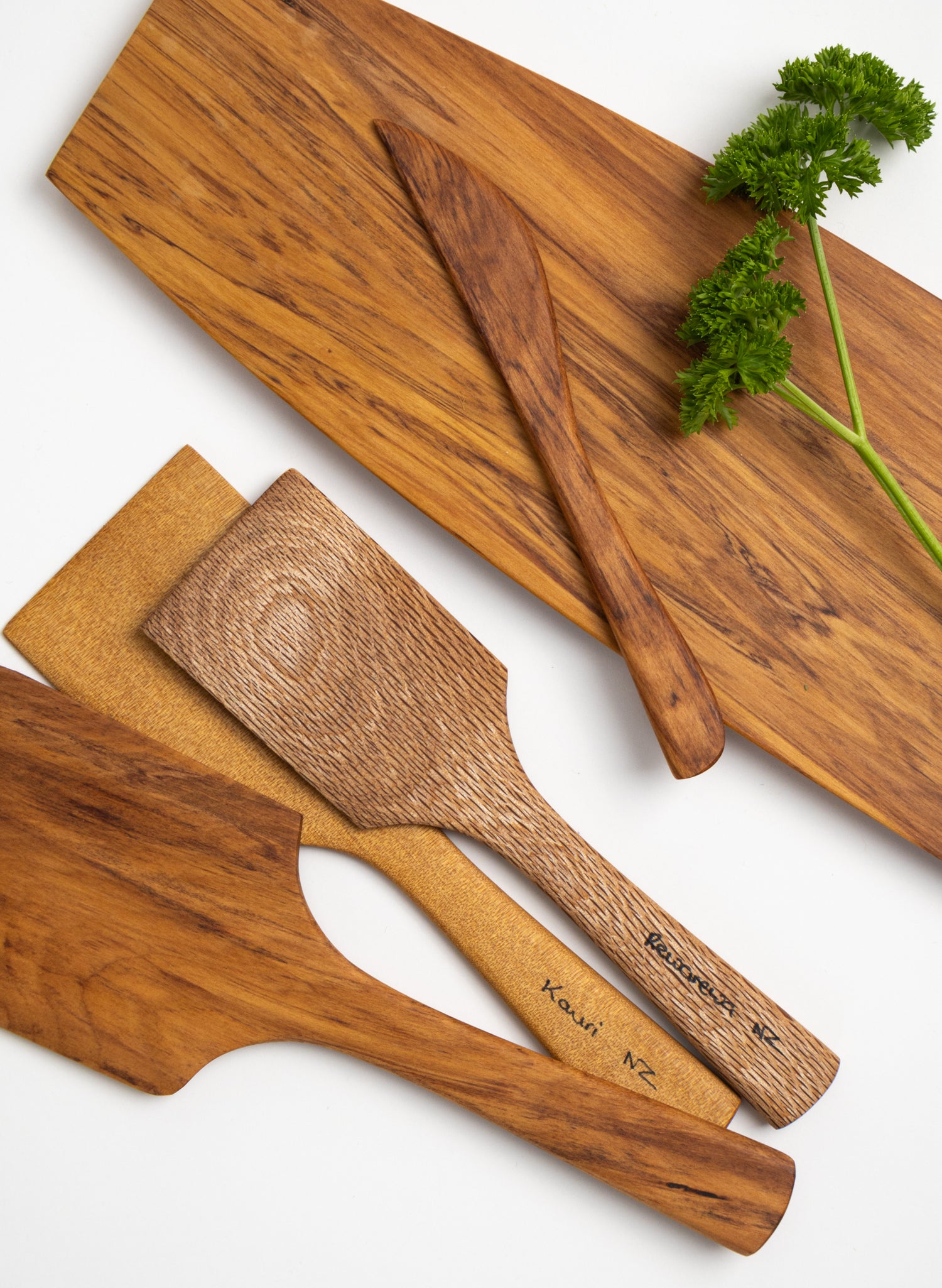 Set of 3 Slice Servers in NZ Native Woods