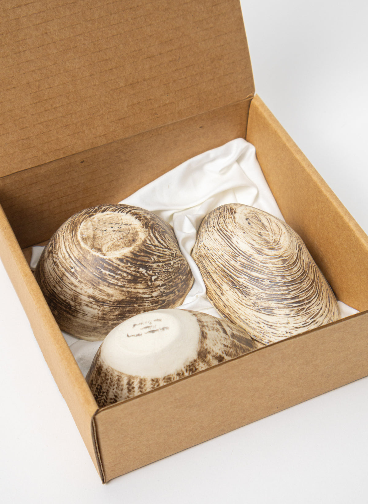 Boxed Set of 3 Shell Dipping Bowls - Natural