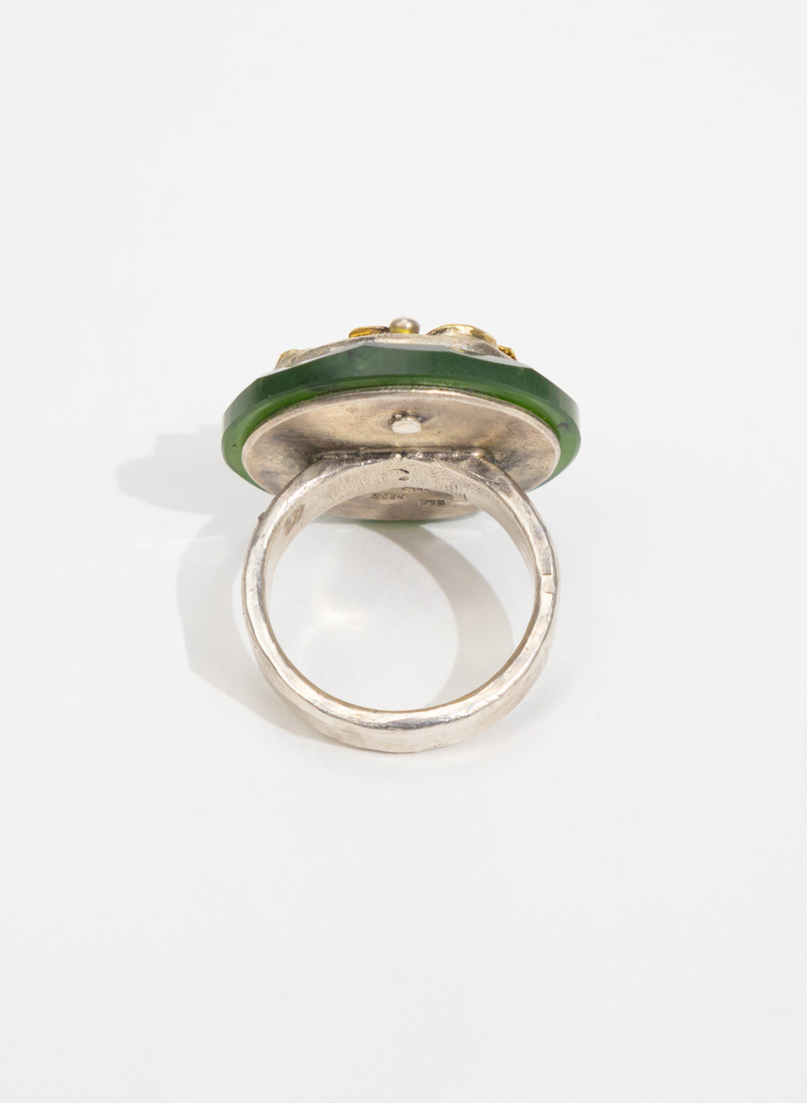 NZ Pounamu, Ruby and 24ct Gold Ring