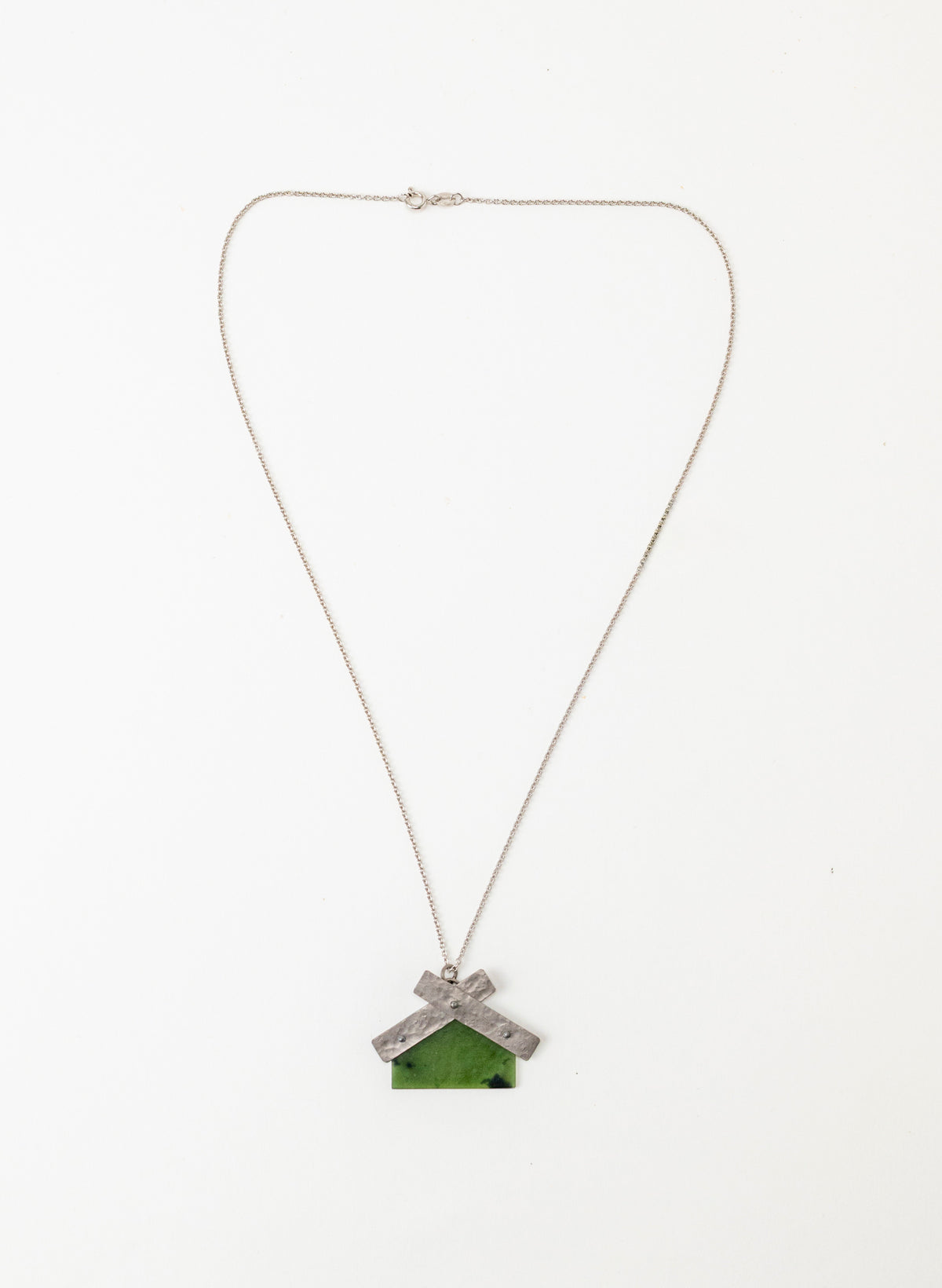 Pounamu Whare & Titanium Necklace